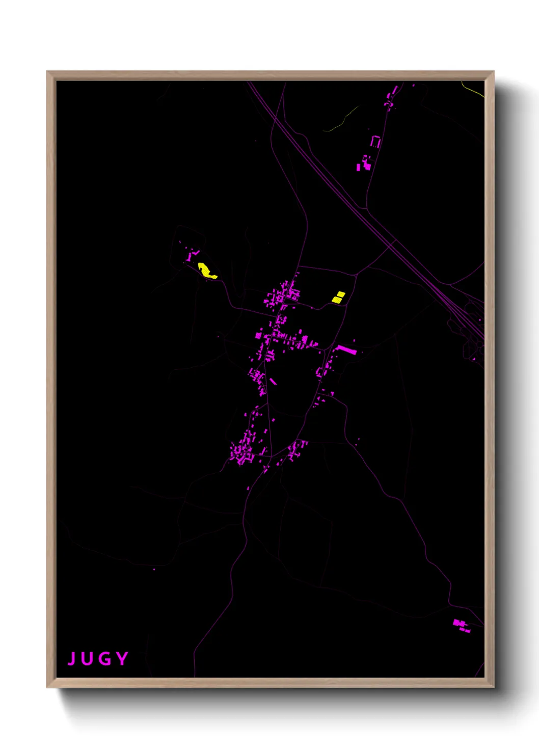 Une affiche de carte sur Jugy