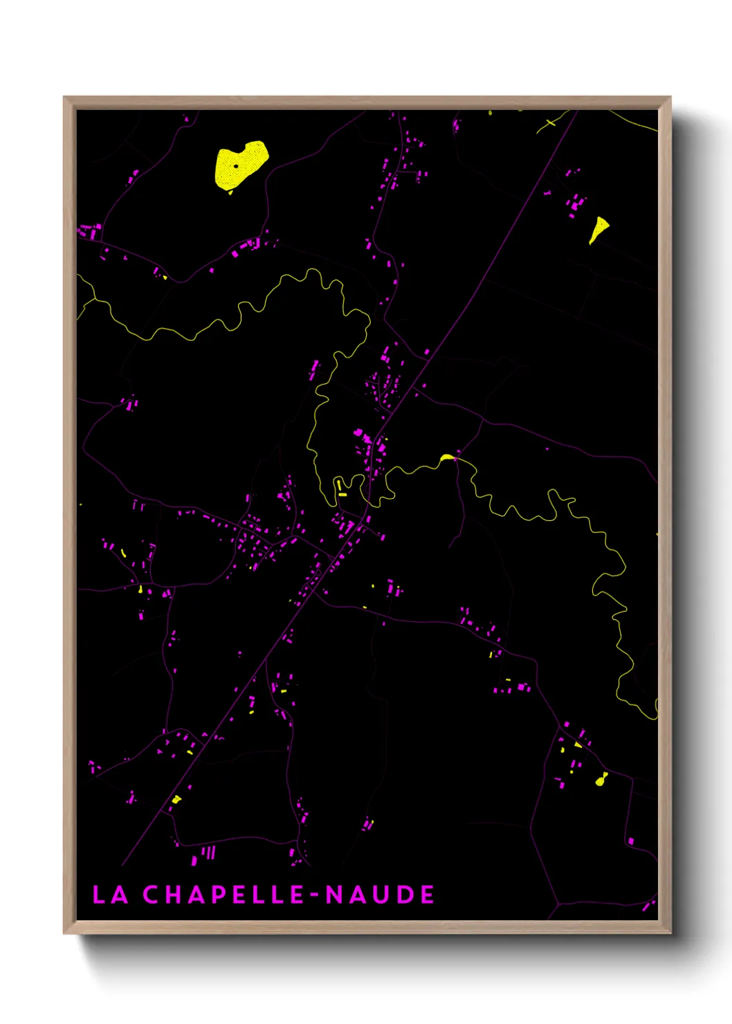 Une affiche de carte sur La Chapelle-Naude