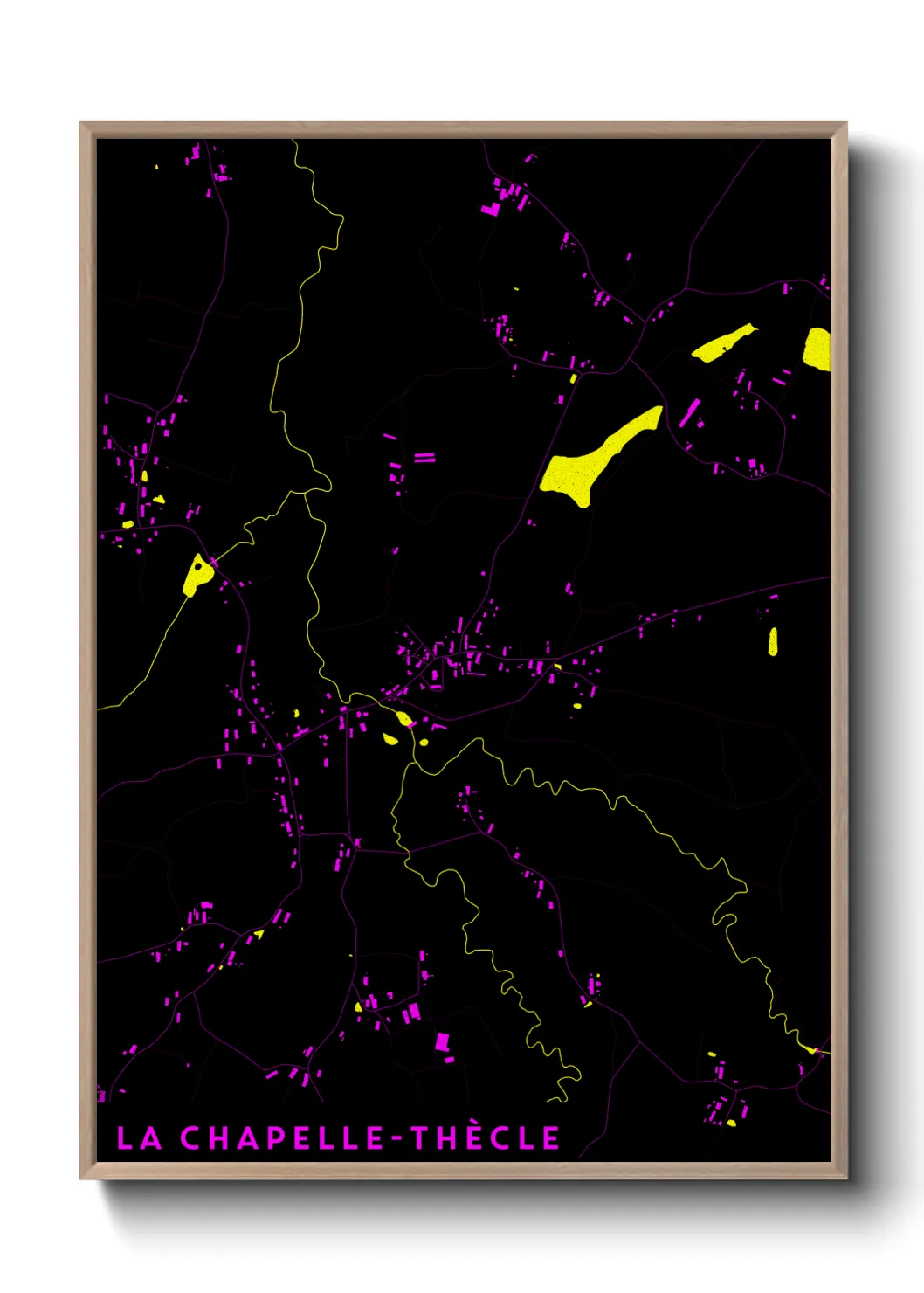 Une affiche de carte sur La Chapelle-Thècle