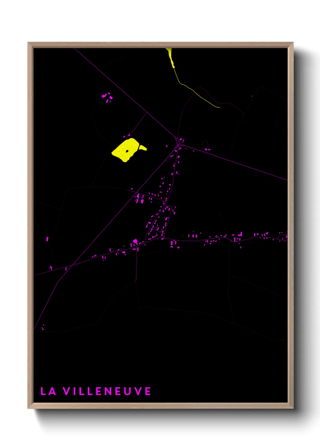 Une affiche de carte sur La Villeneuve