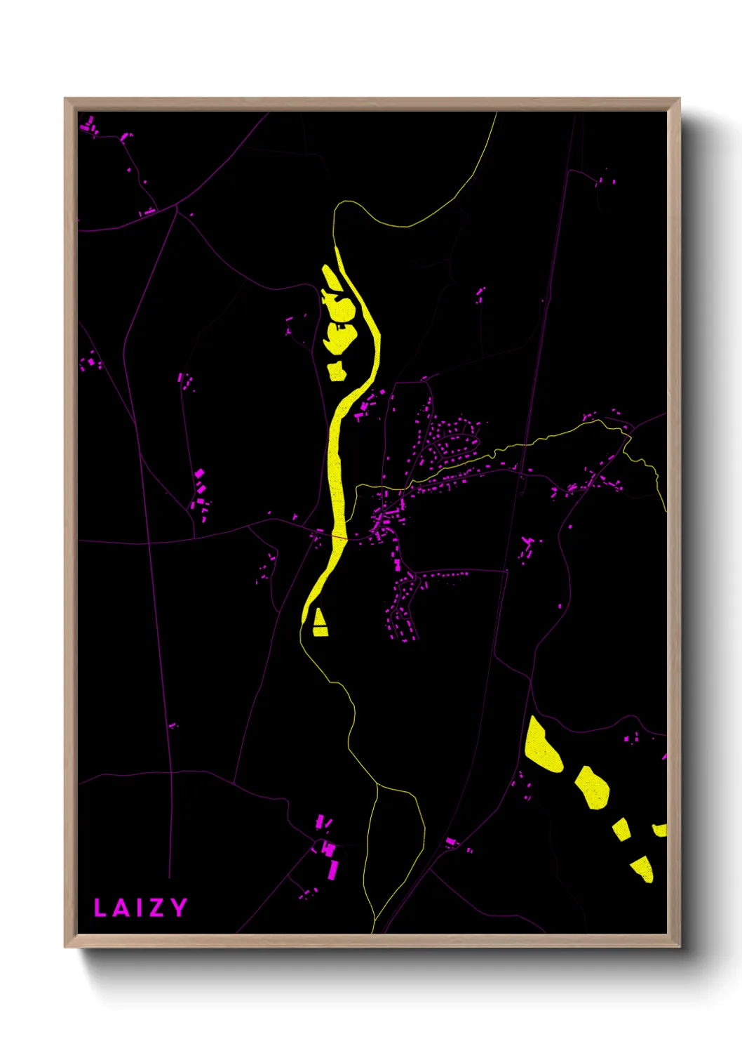 Une affiche de carte sur Laizy