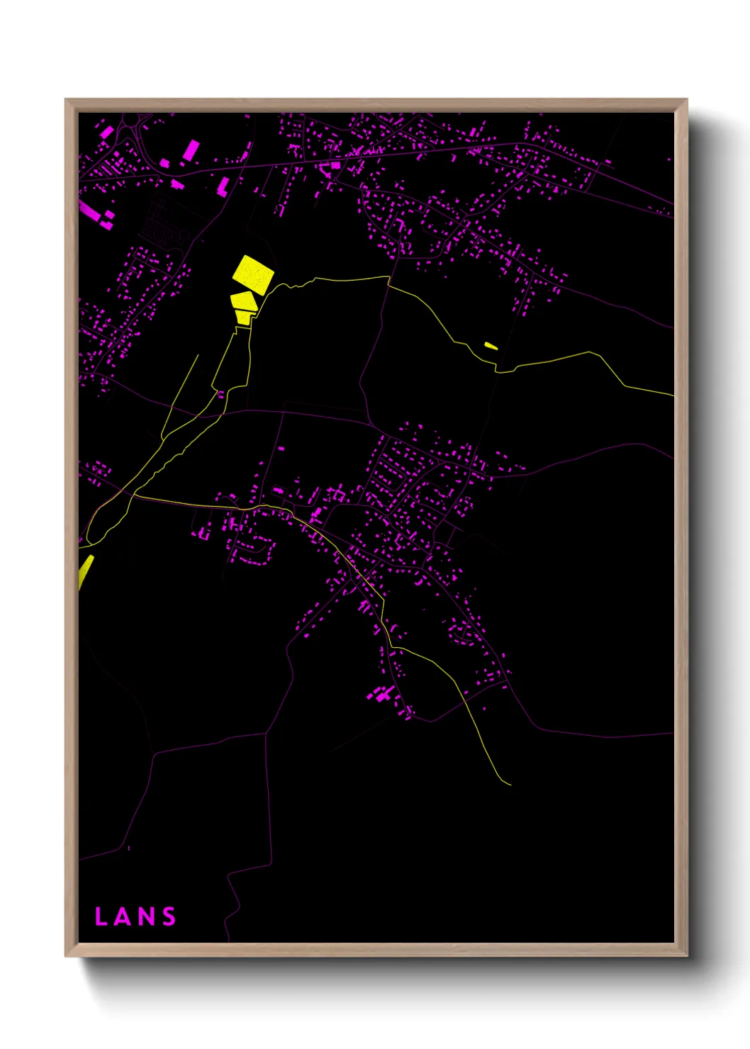 Une affiche de carte sur Lans