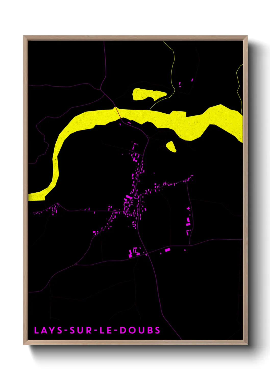 Une affiche de carte sur Lays-sur-le-Doubs