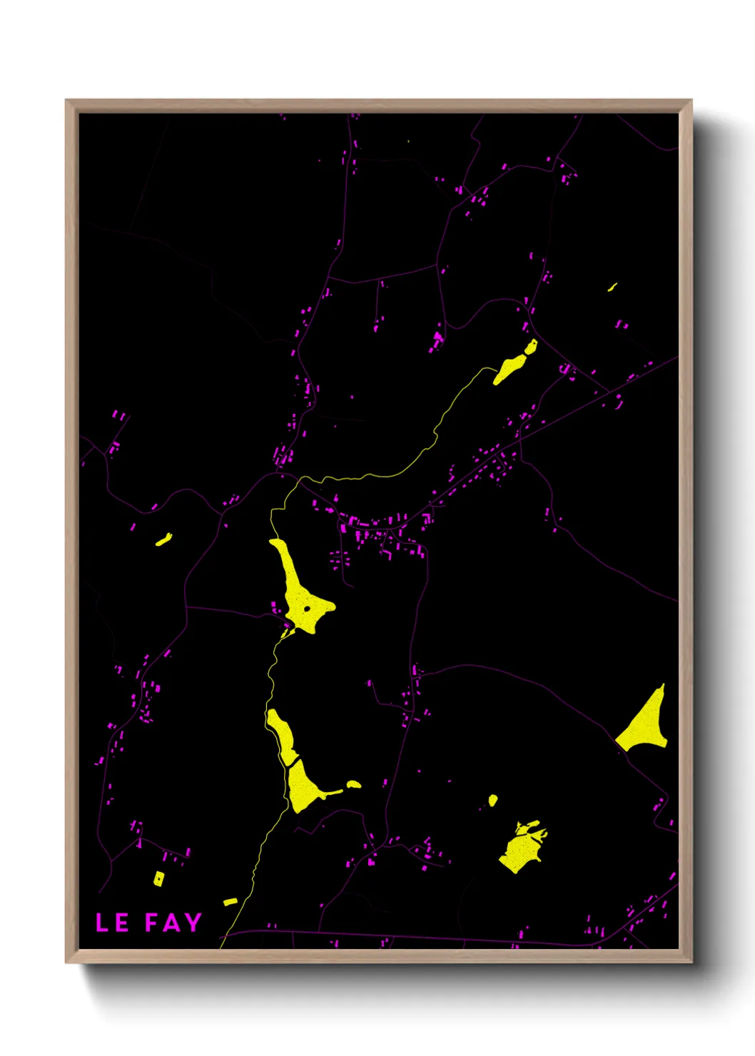 Une affiche de carte sur Le Fay