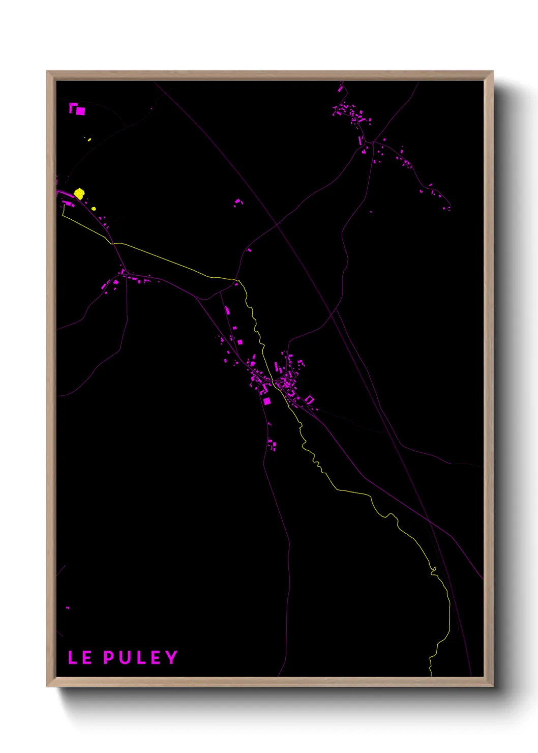 Une affiche de carte sur Le Puley