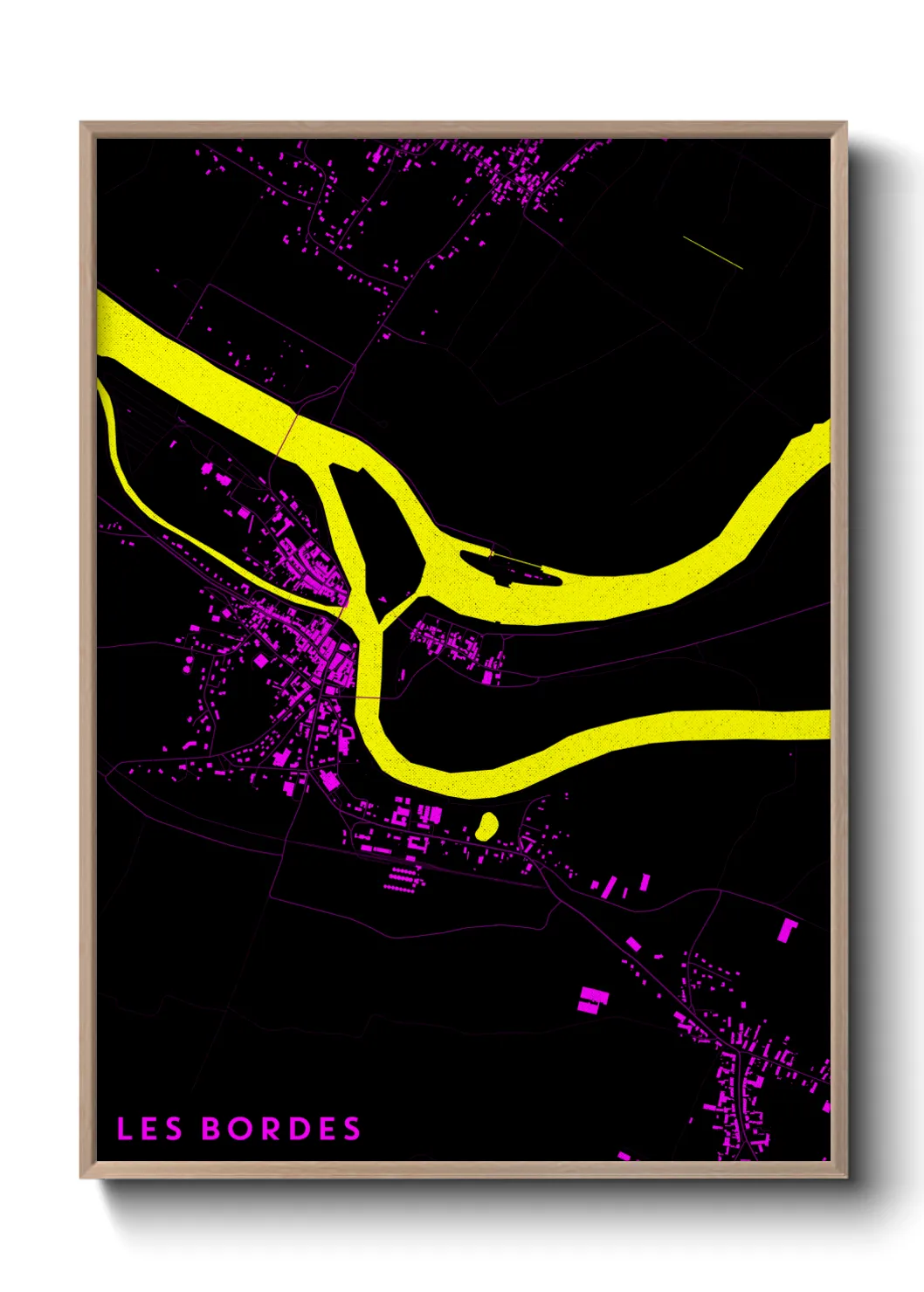 Une affiche de carte sur Les Bordes