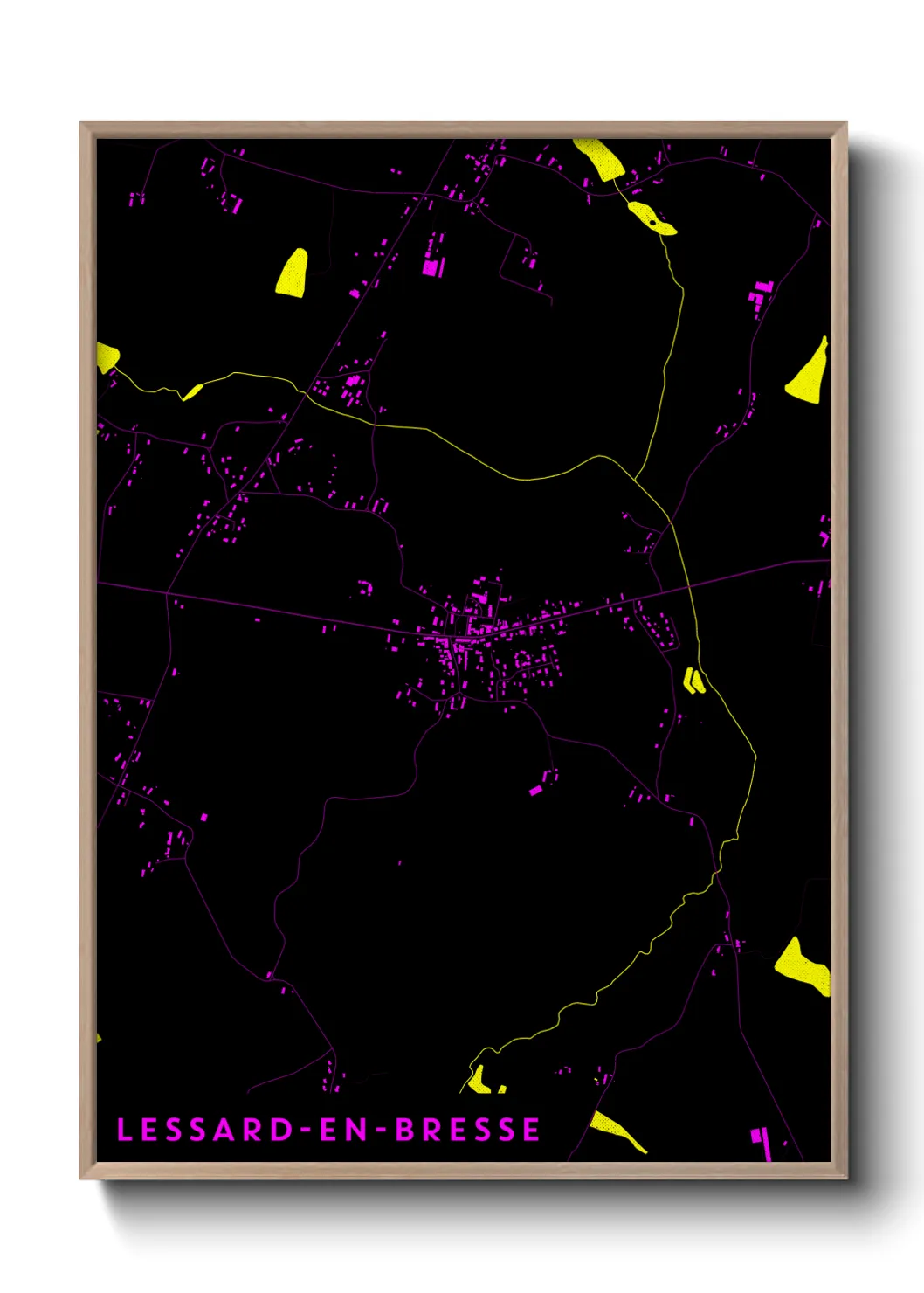 Une affiche de carte sur Lessard-en-Bresse