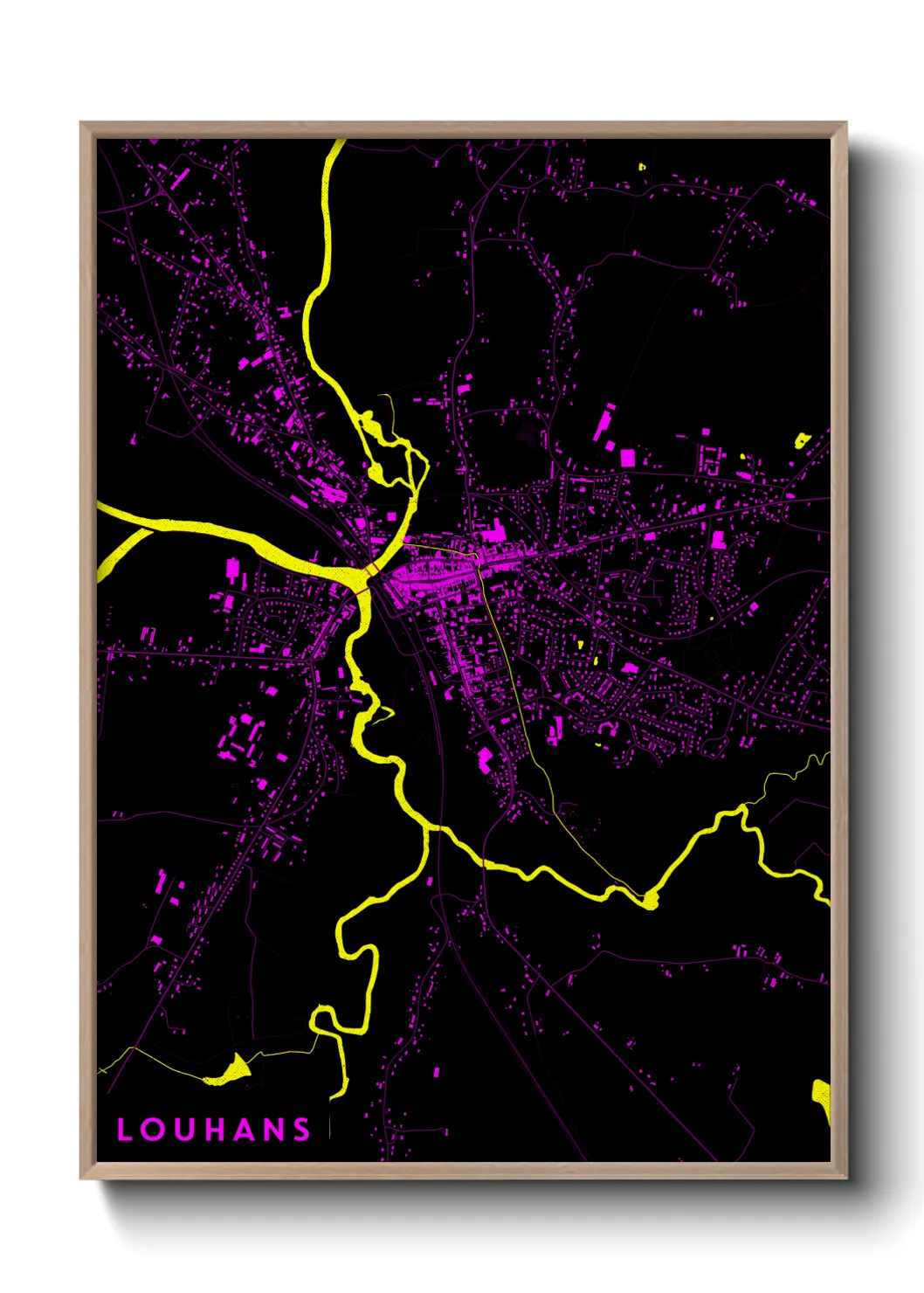 Une affiche de carte sur Louhans