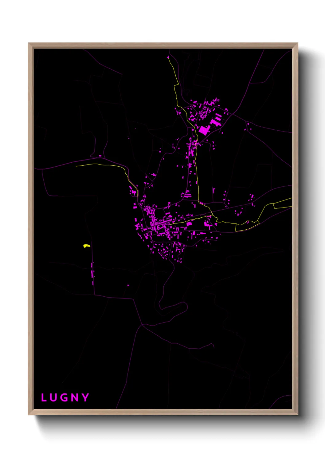 Une affiche de carte sur Lugny