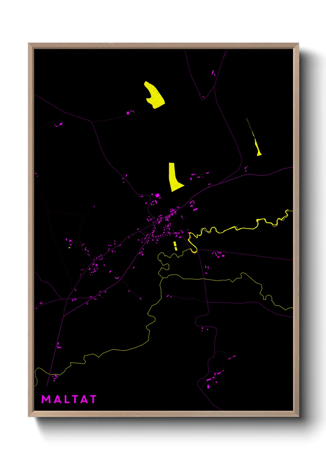 Une affiche de carte sur Maltat