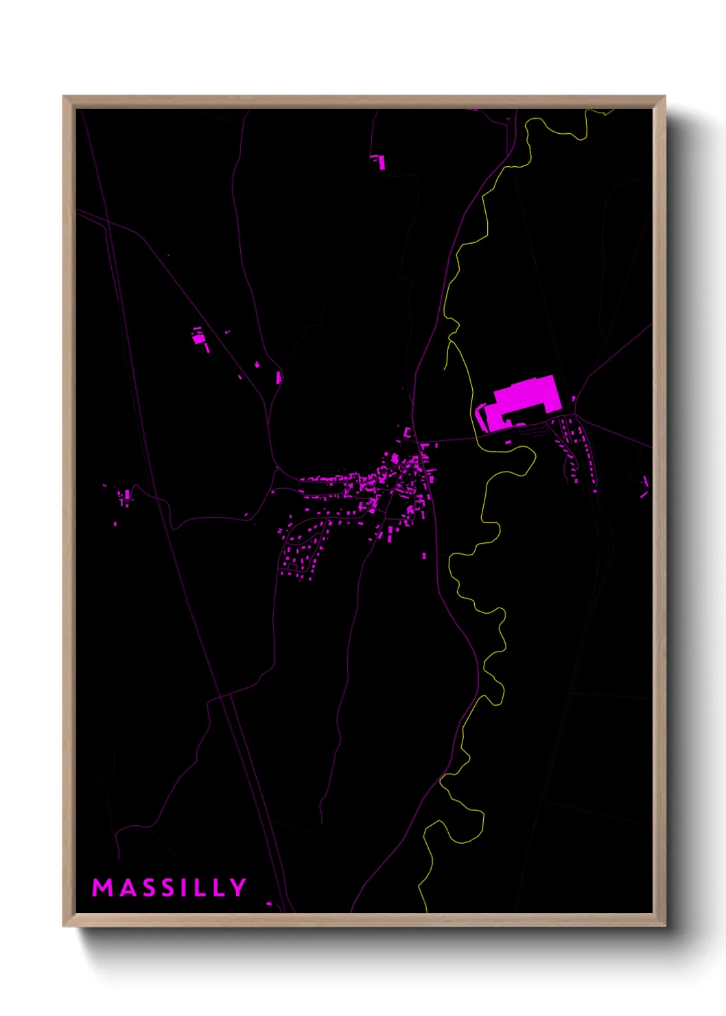 Une affiche de carte sur Massilly