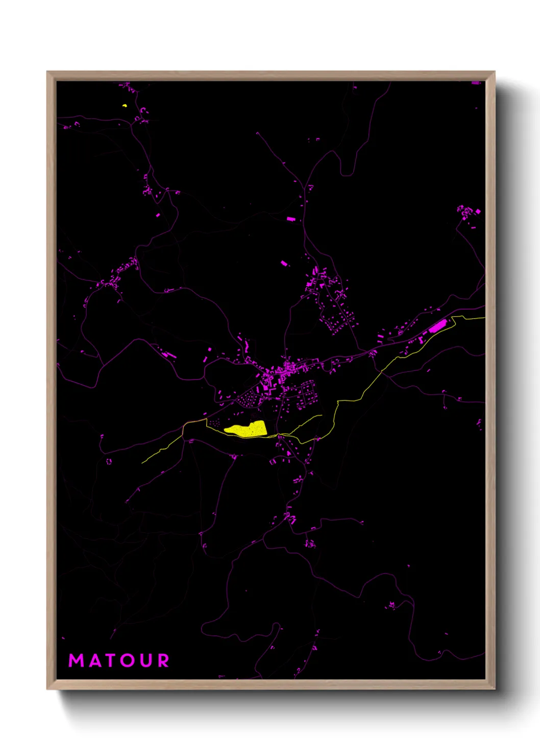 Une affiche de carte sur Matour