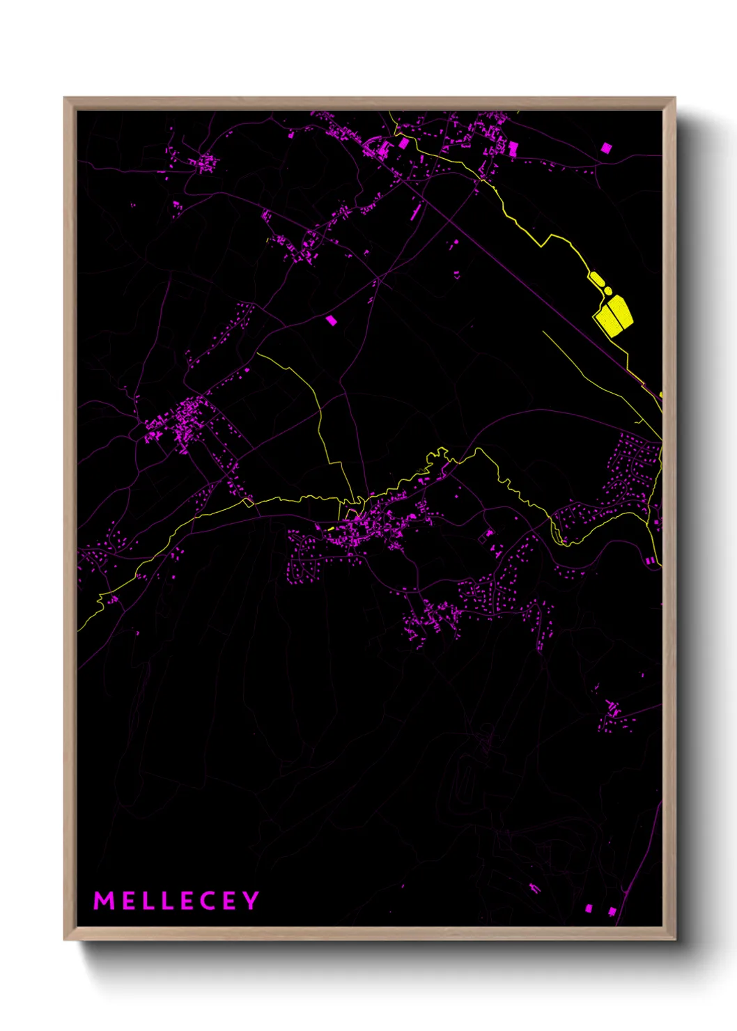 Une affiche de carte sur Mellecey