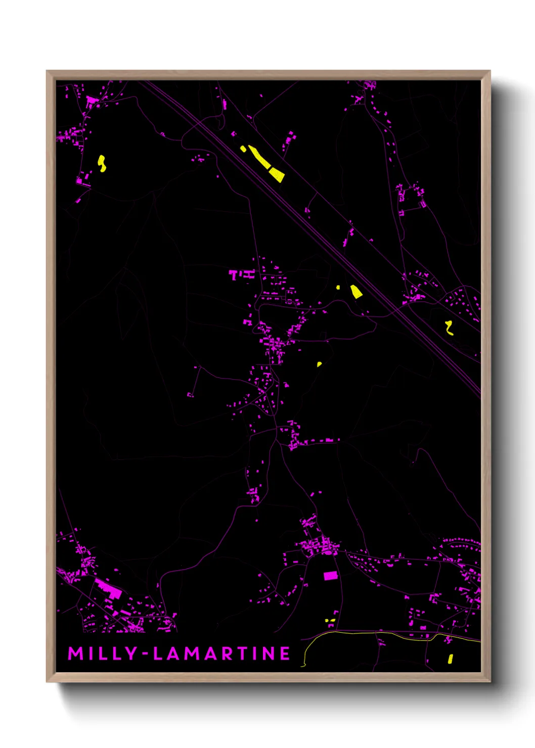 Une affiche de carte sur Milly-Lamartine