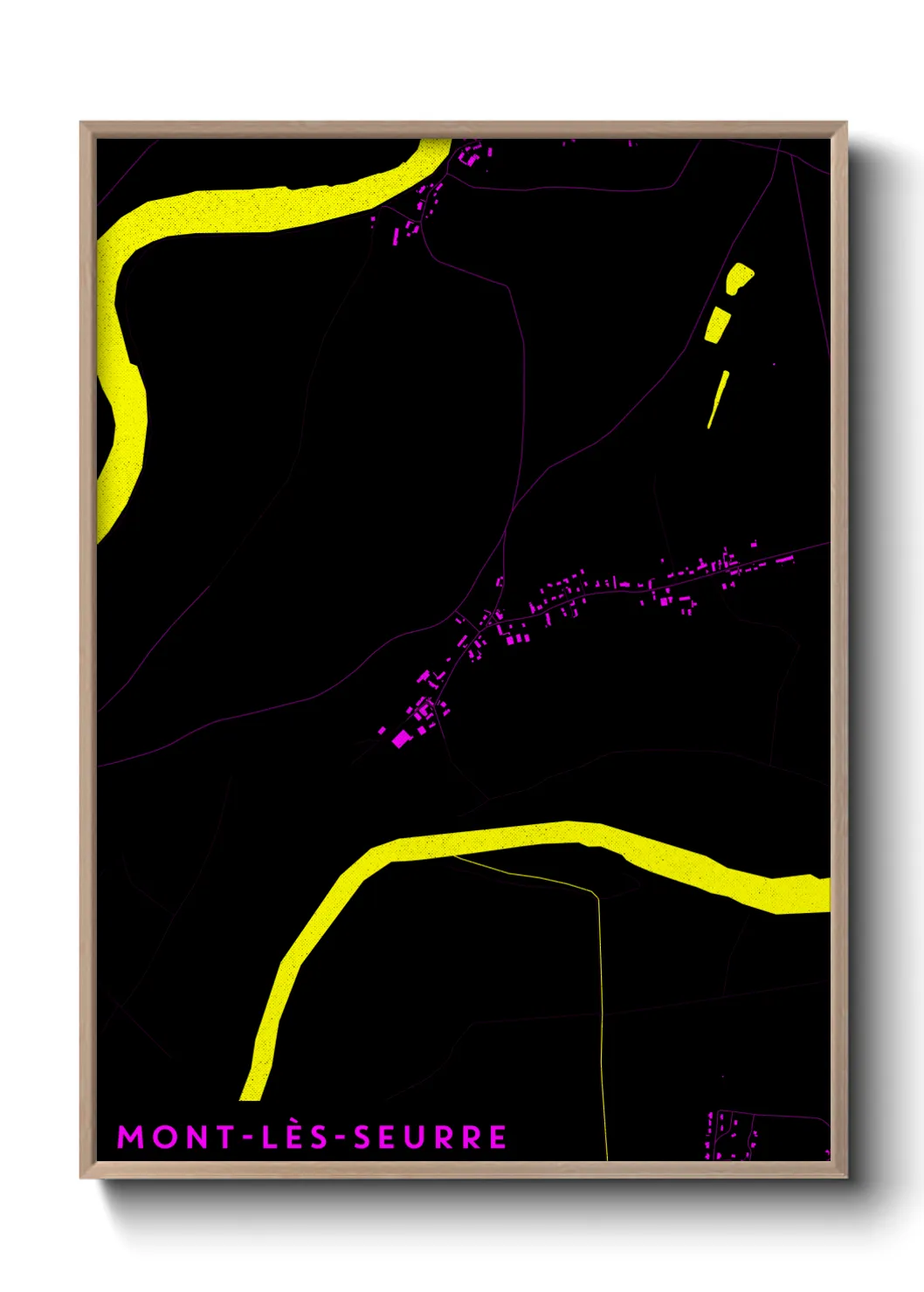 Une affiche de carte sur Mont-lès-Seurre