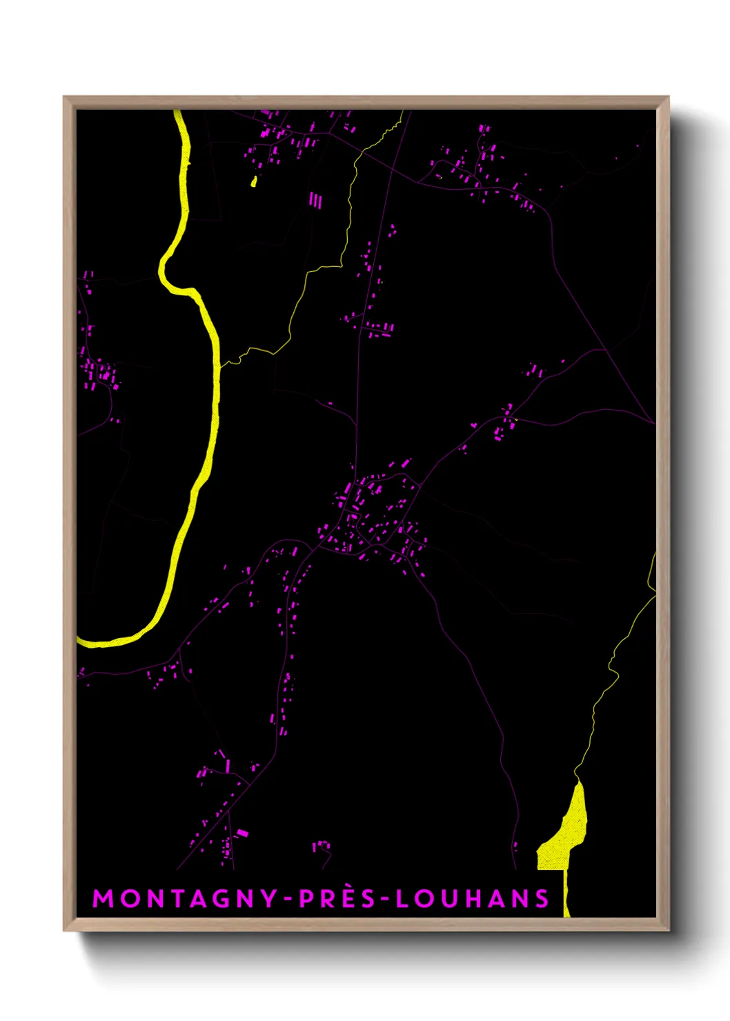 Une affiche de carte sur Montagny-près-Louhans
