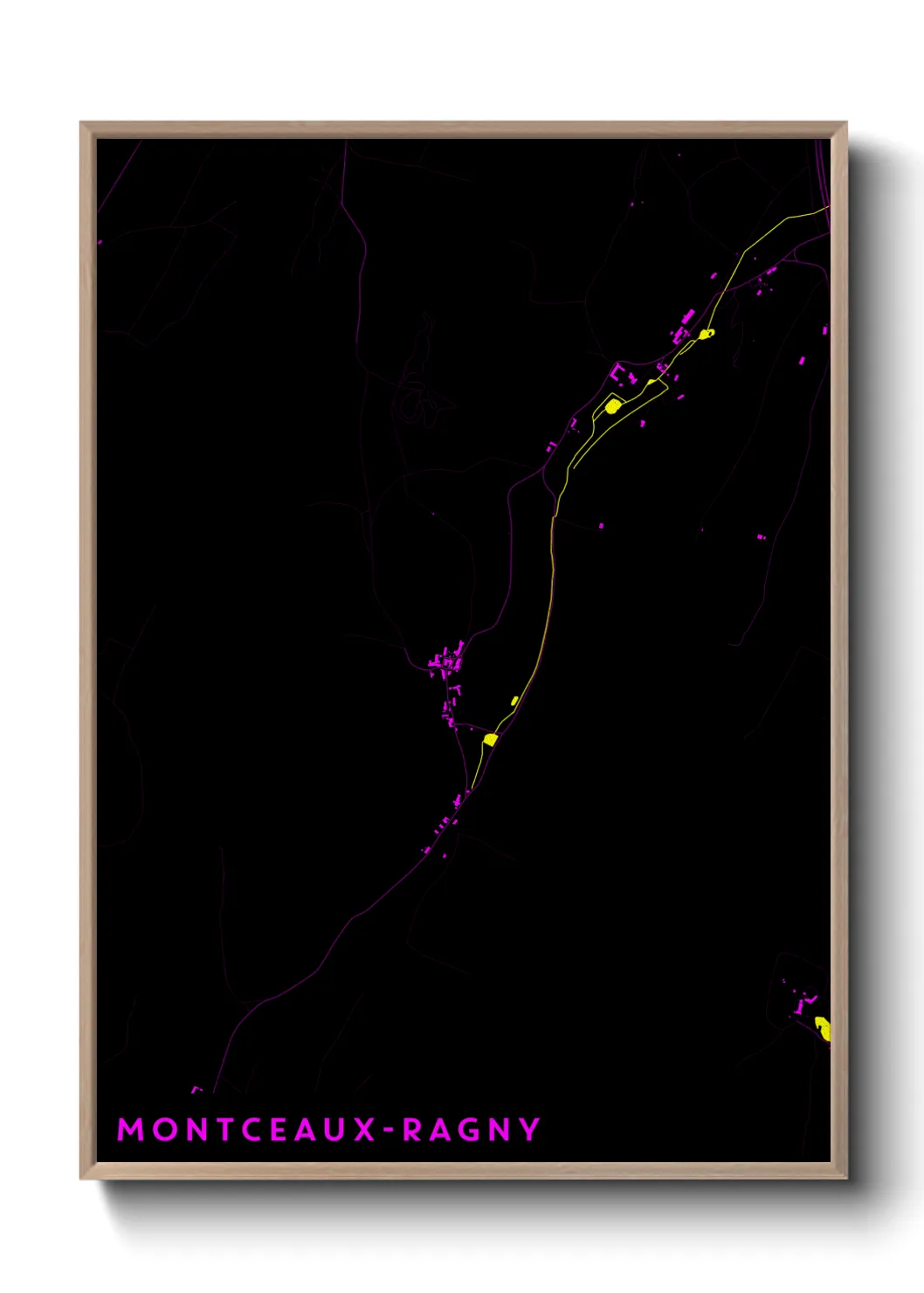 Une affiche de carte sur Montceaux-Ragny
