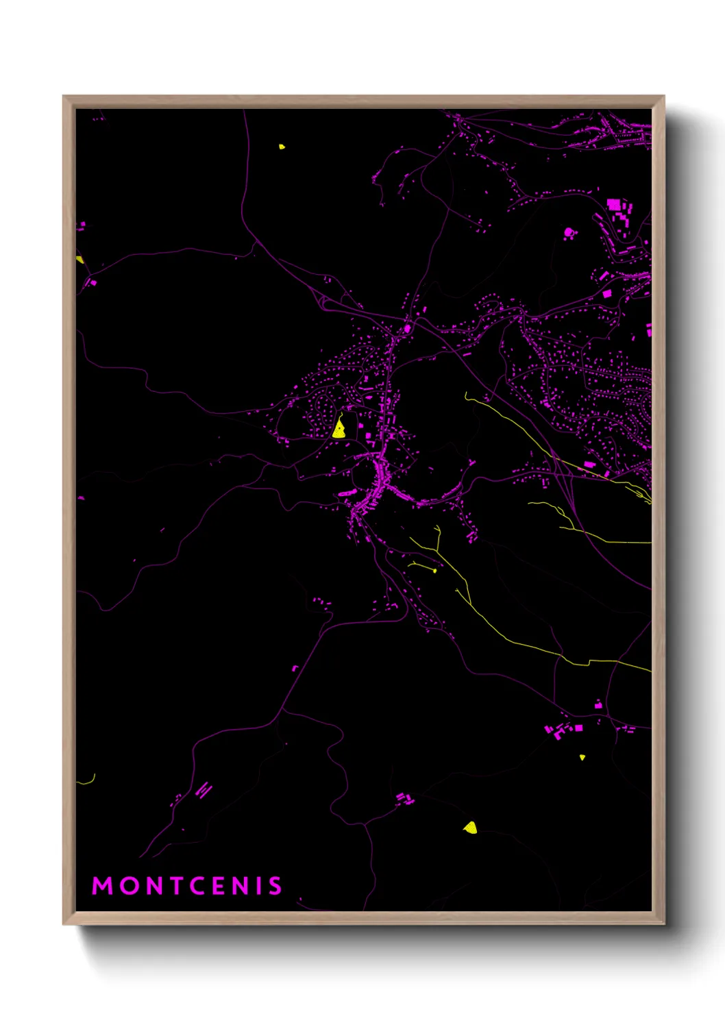 Une affiche de carte sur Montcenis