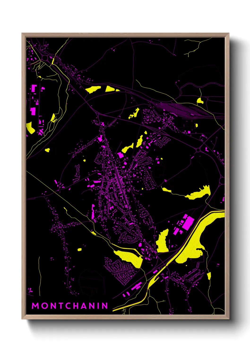 Une affiche de carte sur Montchanin