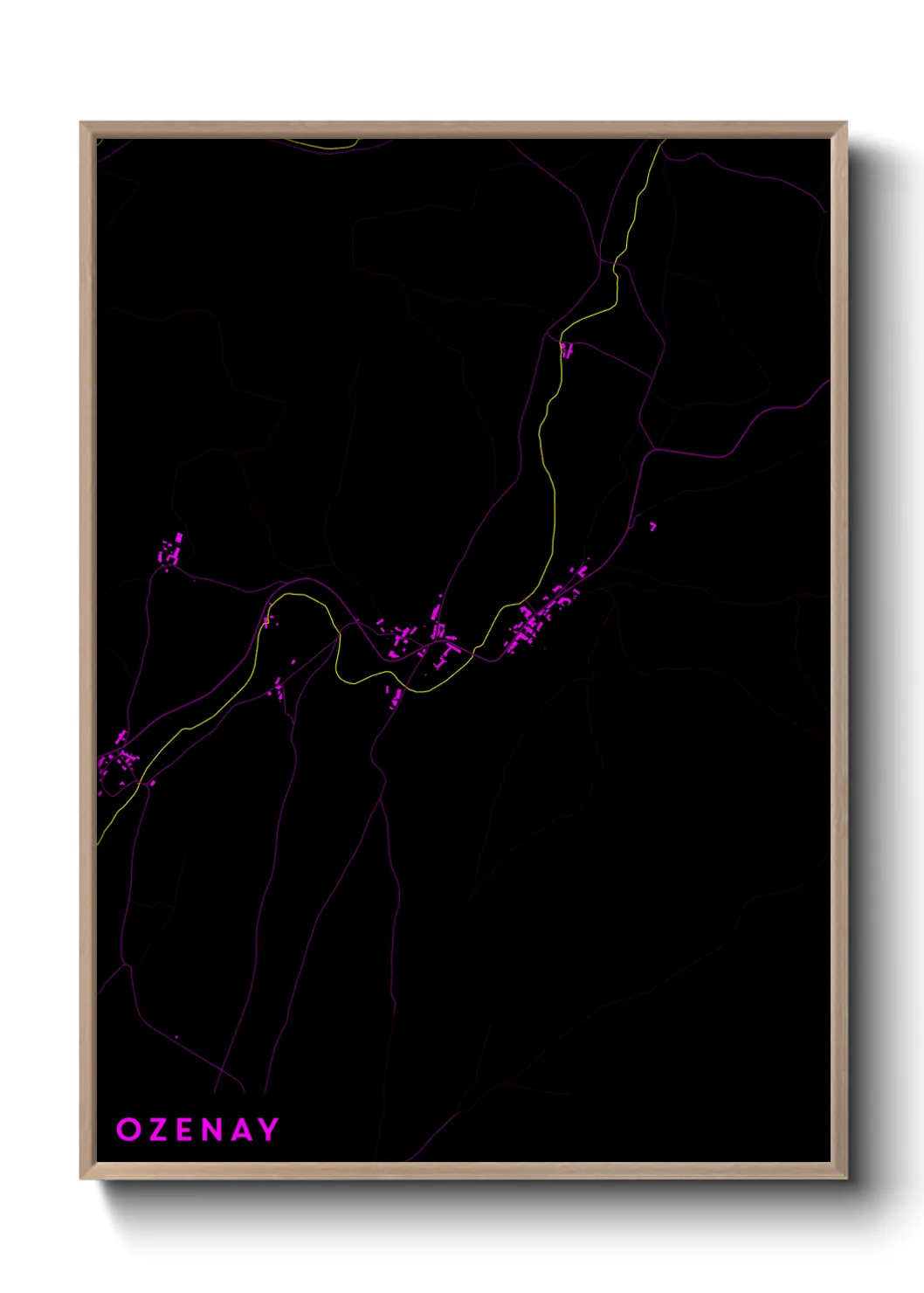 Une affiche de carte sur Ozenay