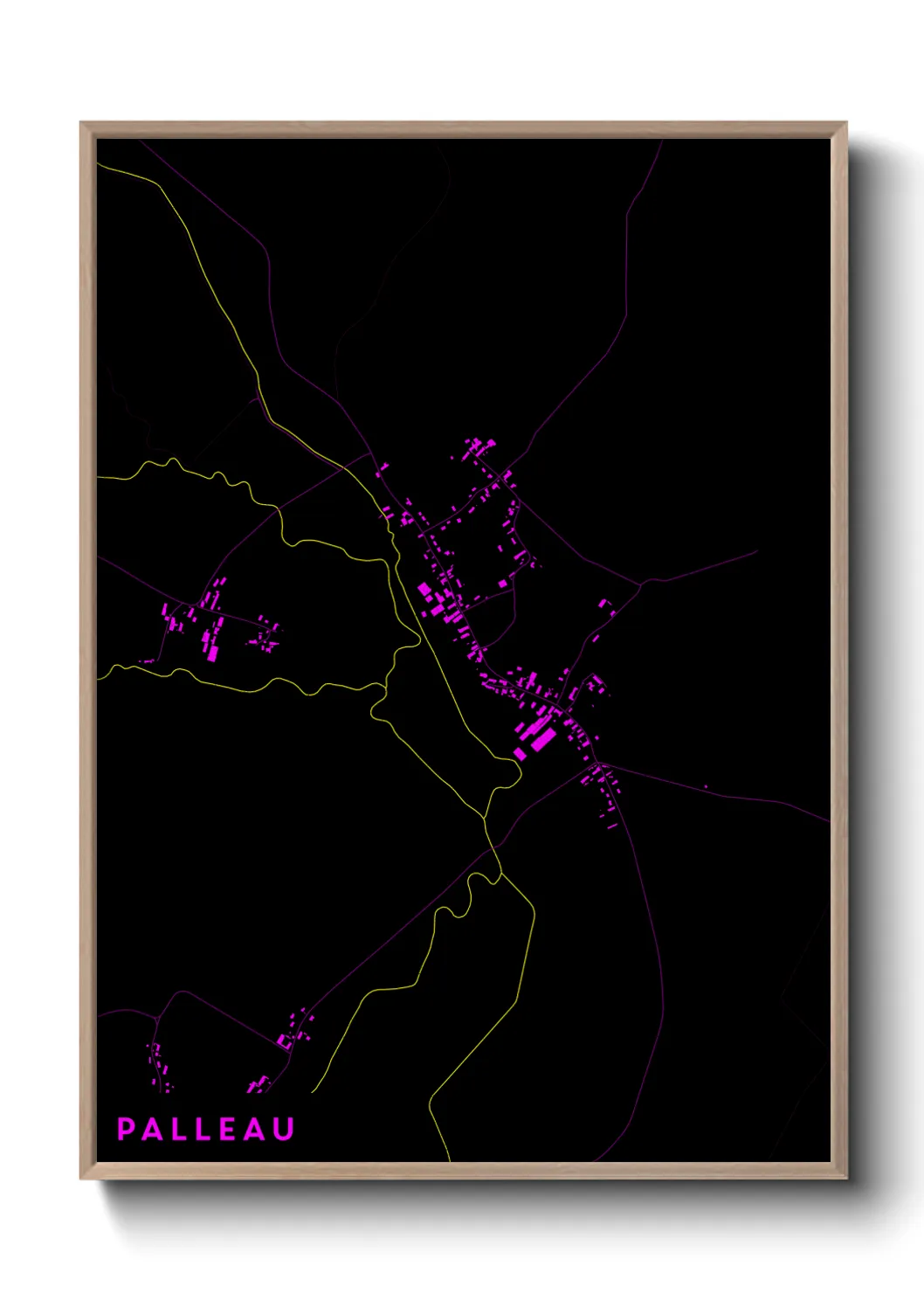Une affiche de carte sur Palleau