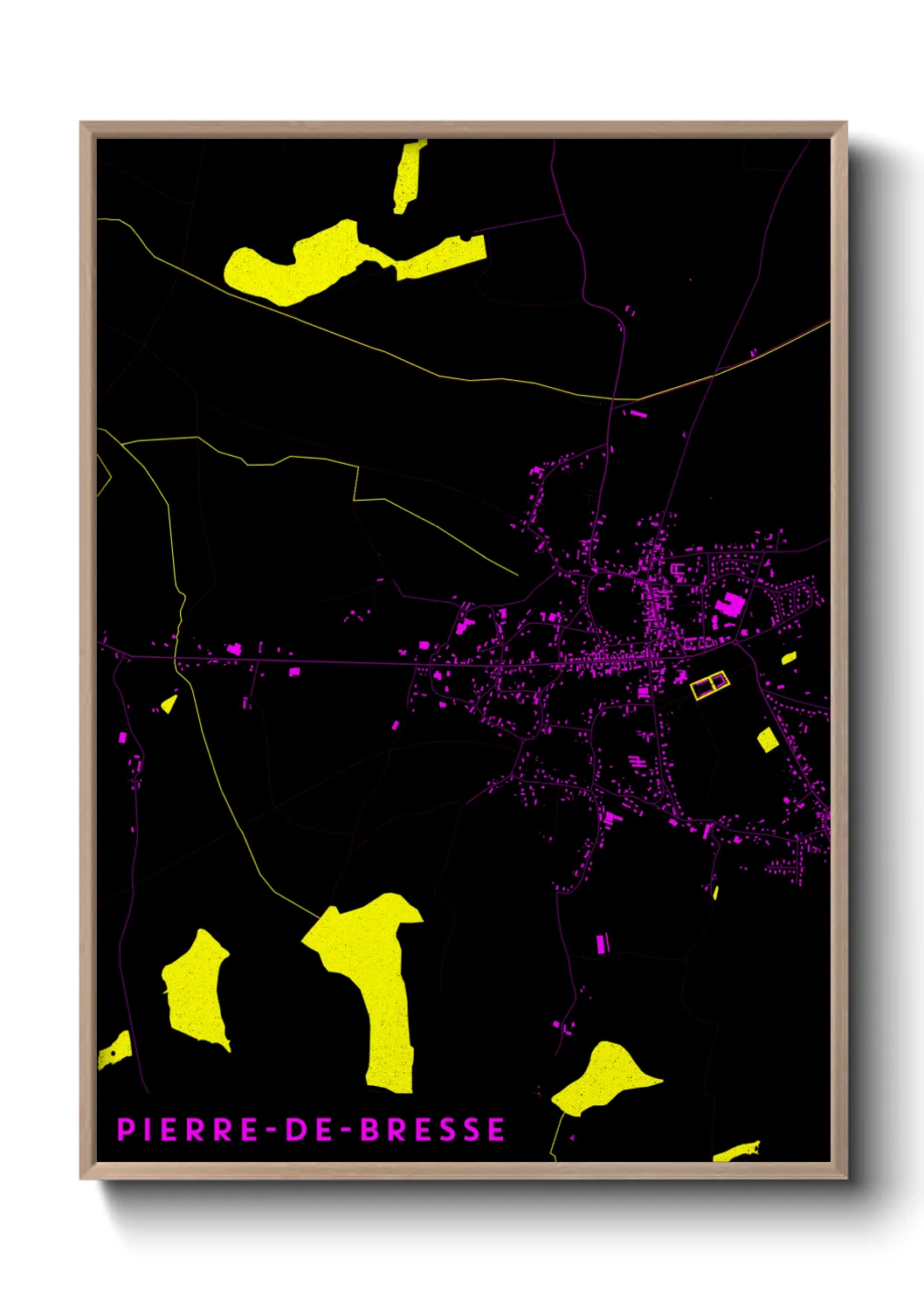 Une affiche de carte sur Pierre-de-Bresse