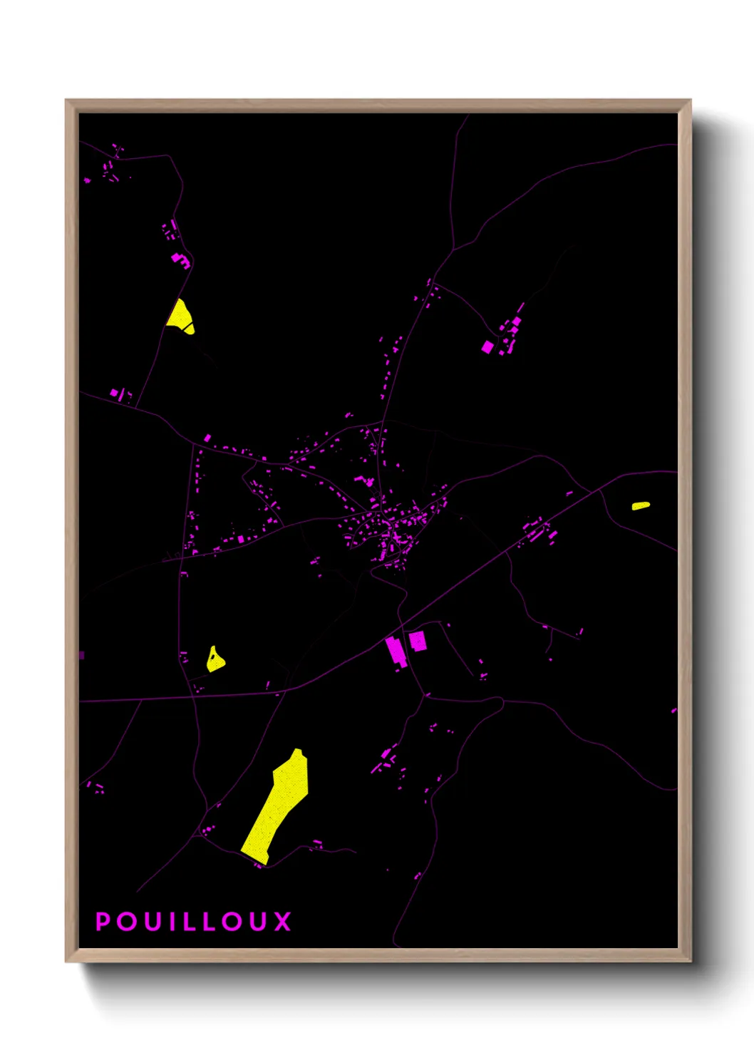 Une affiche de carte sur Pouilloux