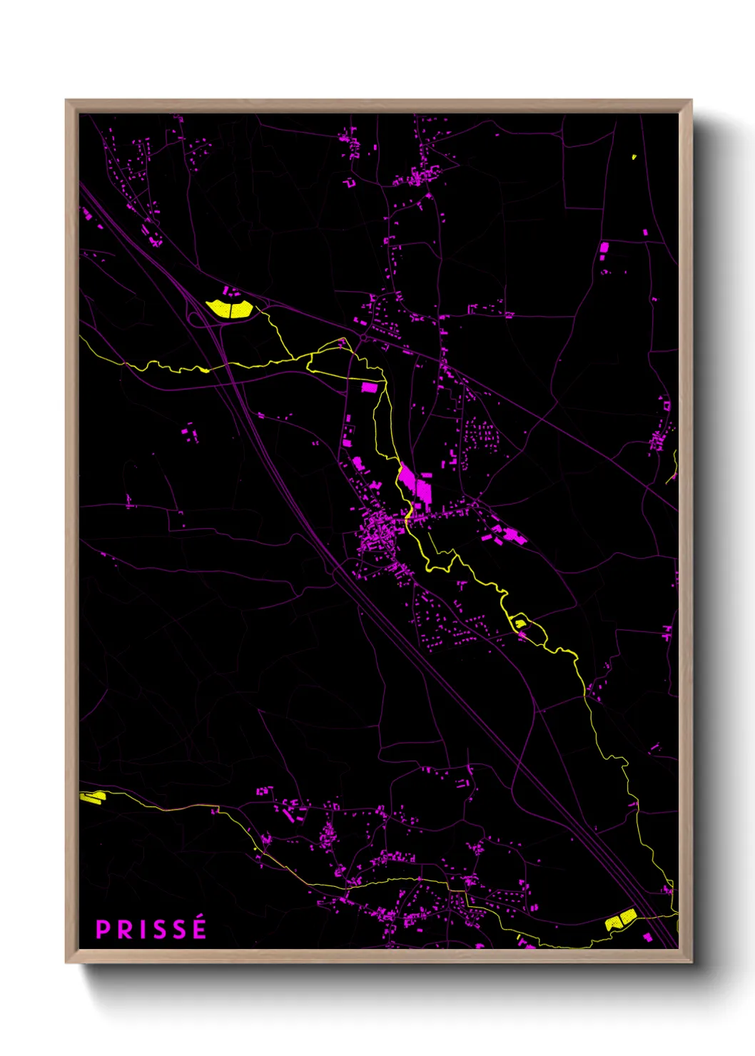Une affiche de carte sur Prissé