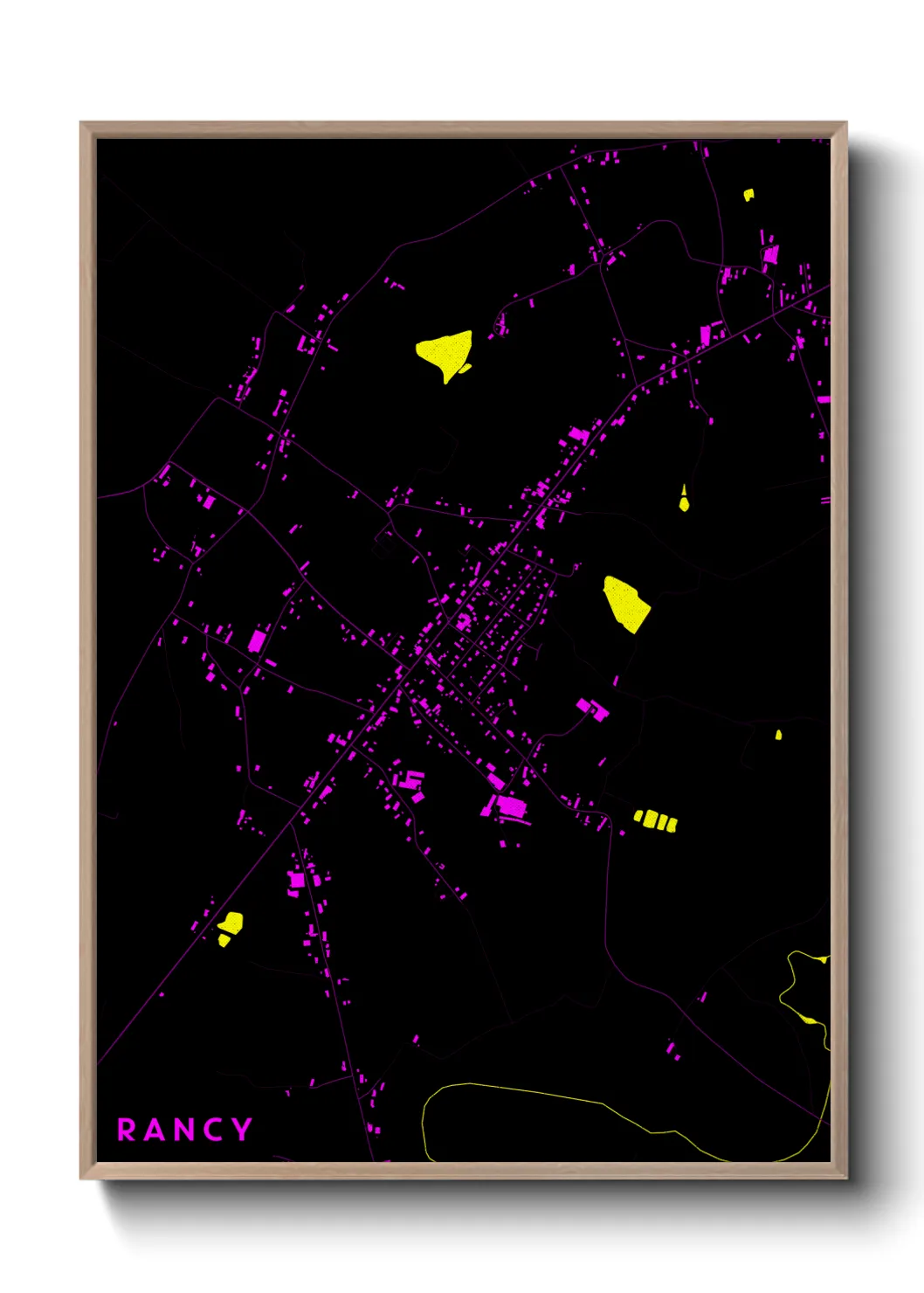 Une affiche de carte sur Rancy