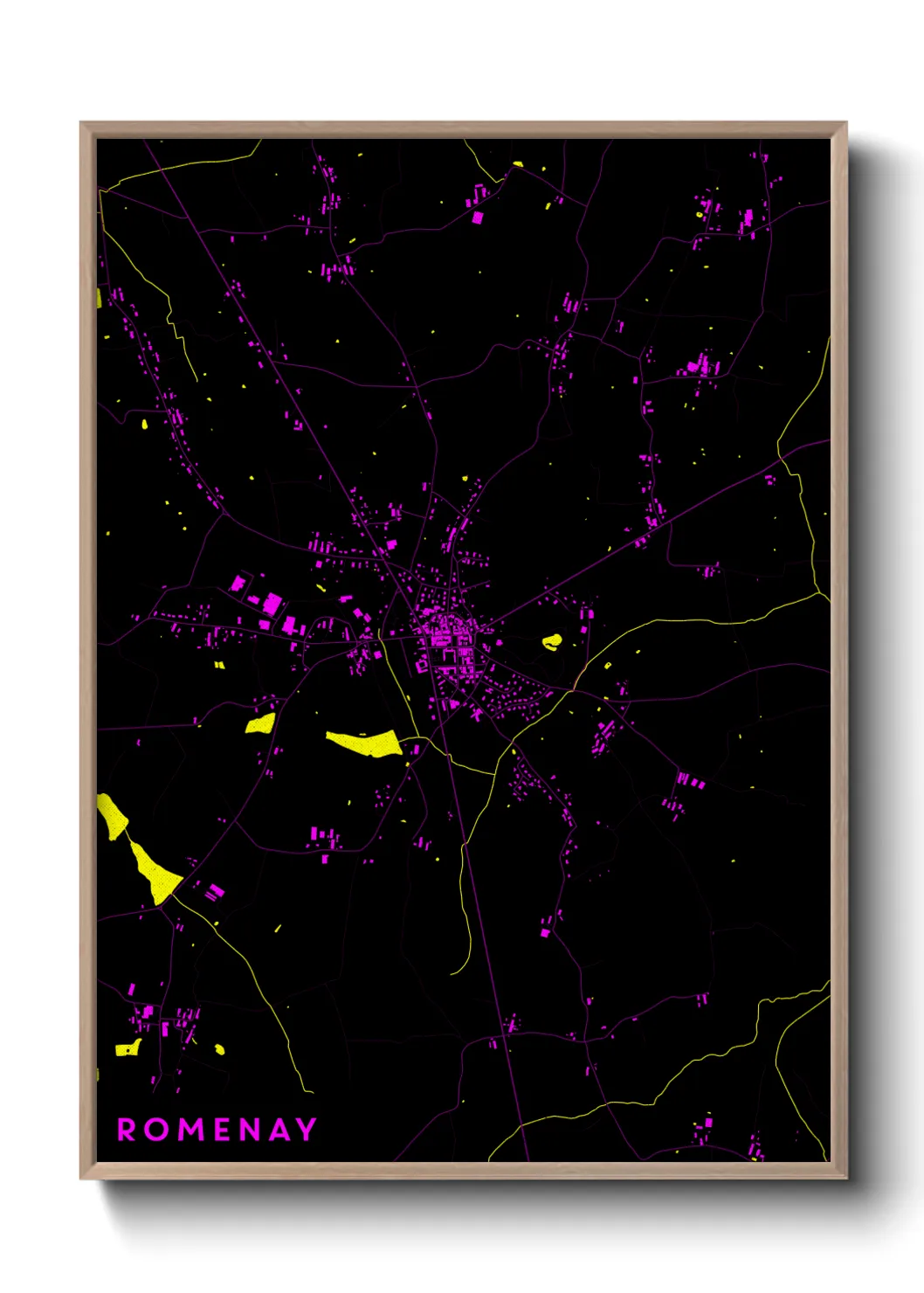 Une affiche de carte sur Romenay