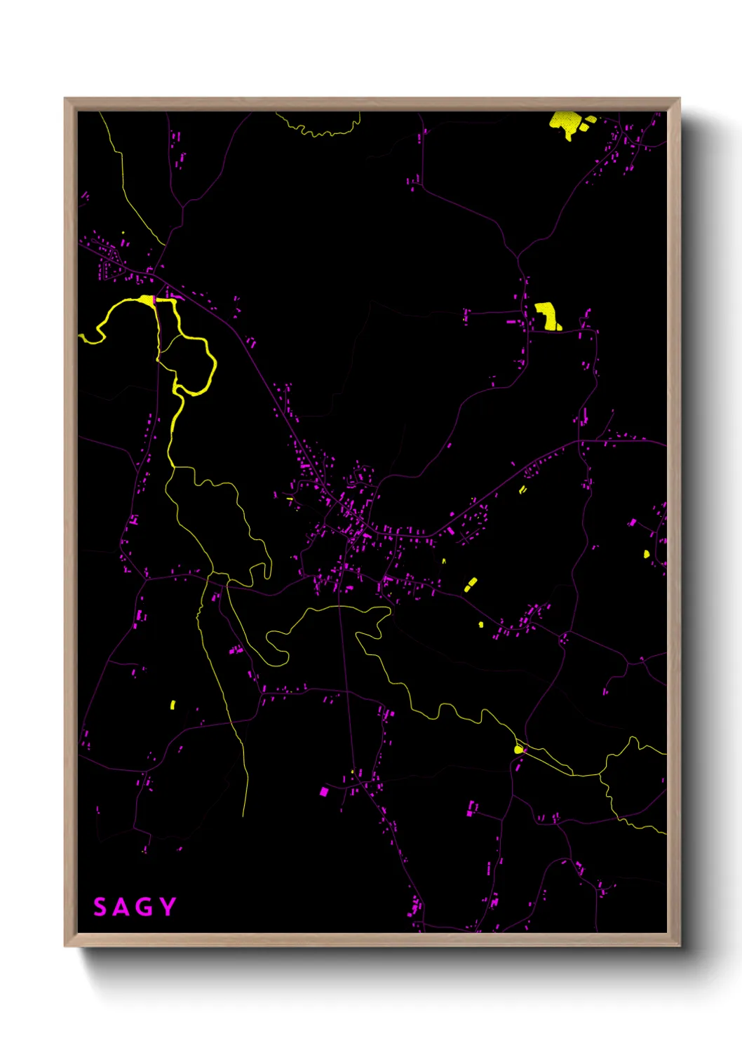 Une affiche de carte sur Sagy