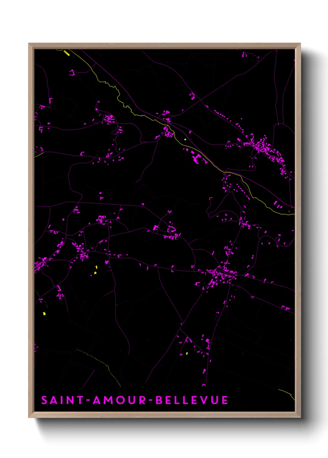 Une affiche de carte sur Saint-Amour-Bellevue
