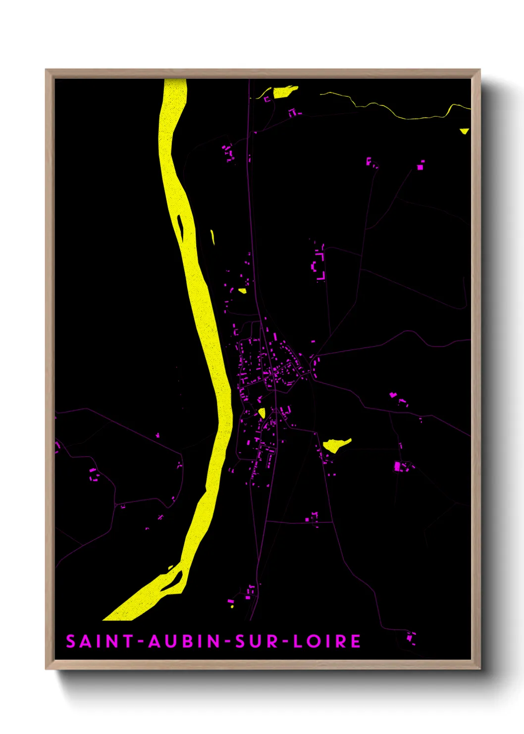 Une affiche de carte sur Saint-Aubin-sur-Loire