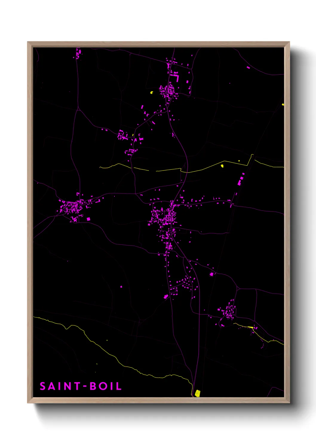 Une affiche de carte sur Saint-Boil