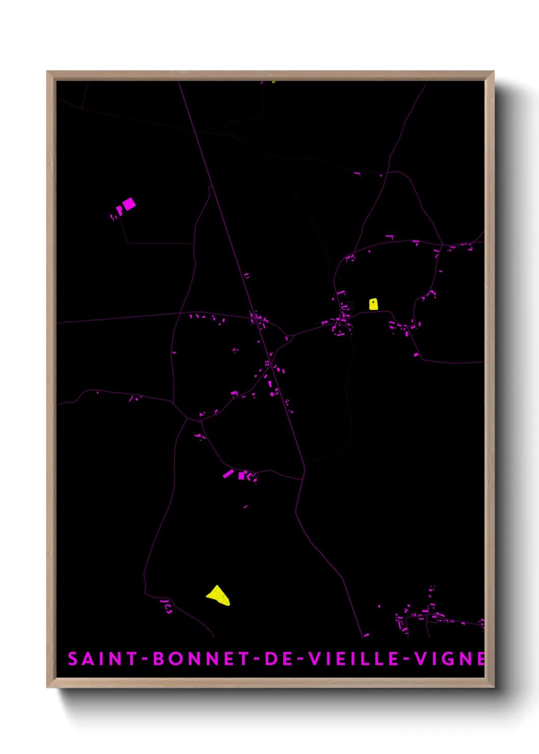 Une affiche de carte sur Saint-Bonnet-de-Vieille-Vigne