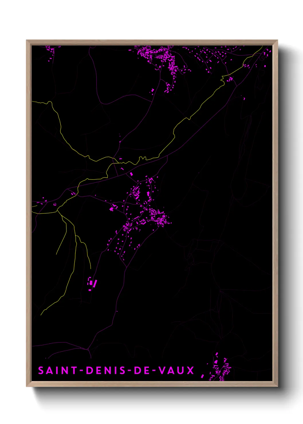 Une affiche de carte sur Saint-Denis-de-Vaux