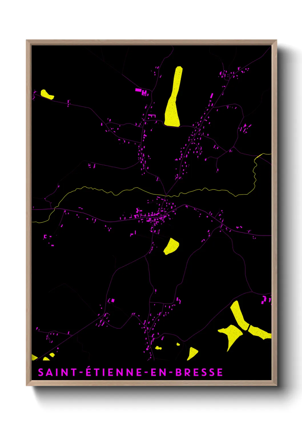 Une affiche de carte sur Saint-Étienne-en-Bresse