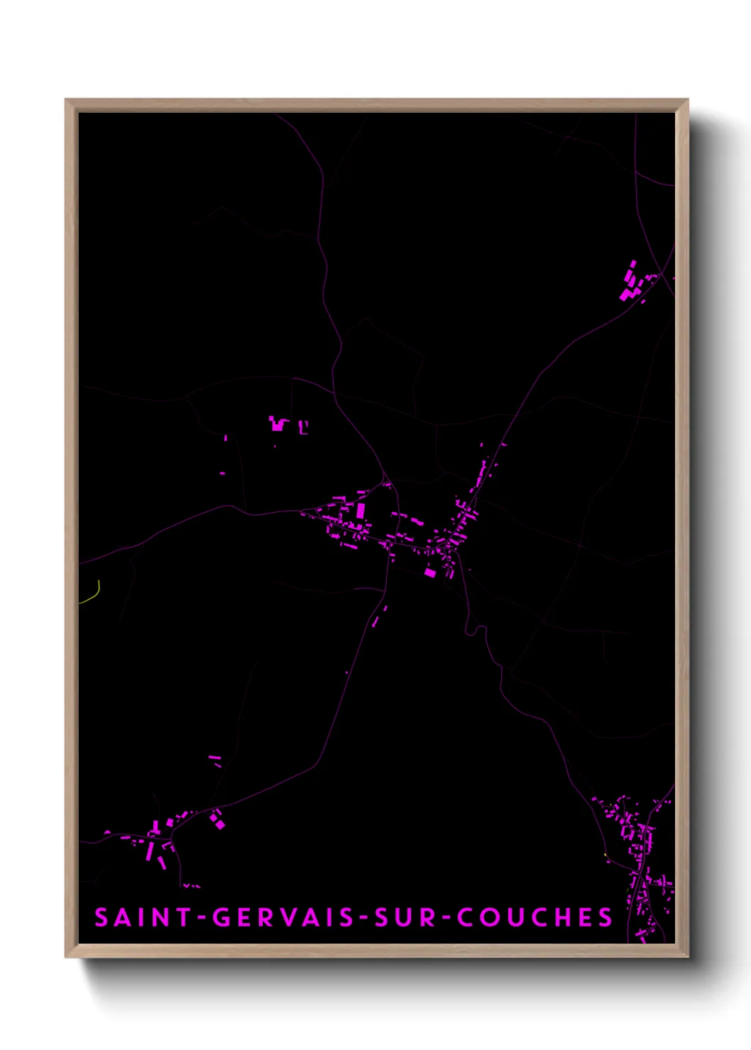 Une affiche de carte sur Saint-Gervais-sur-Couches