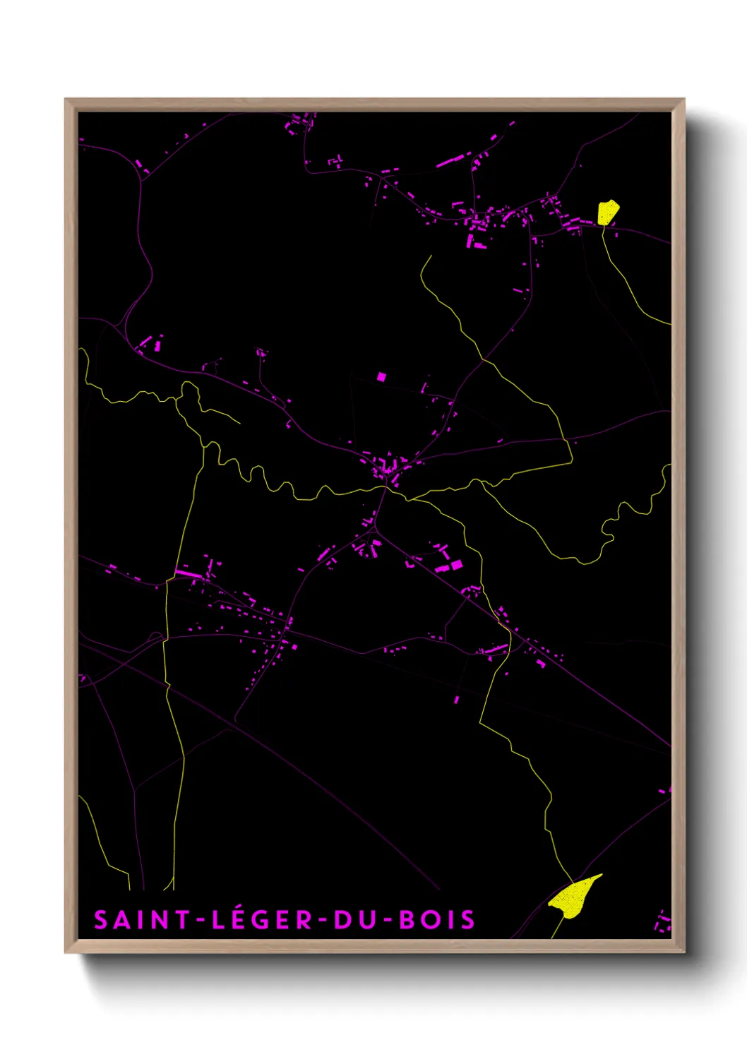Une affiche de carte sur Saint-Léger-du-Bois