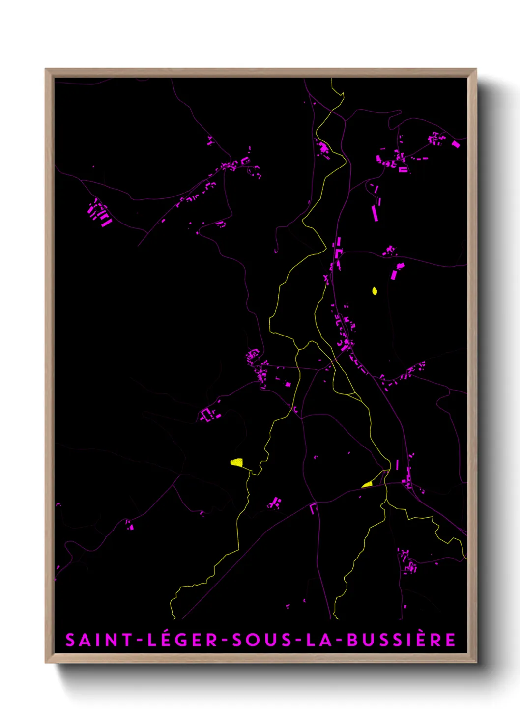 Une affiche de carte sur Saint-Léger-sous-la-Bussière