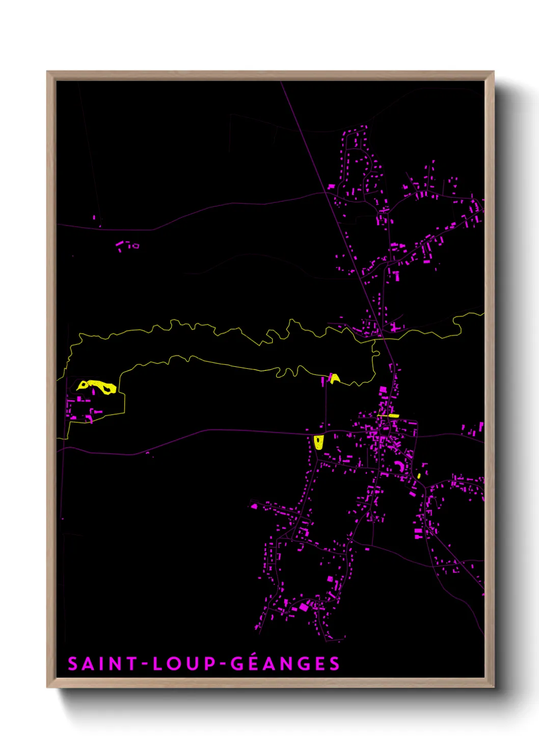 Une affiche de carte sur Saint-Loup-Géanges