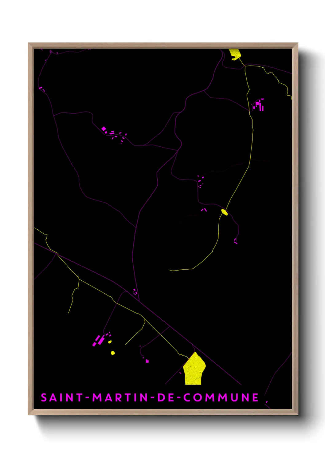 Une affiche de carte sur Saint-Martin-de-Commune