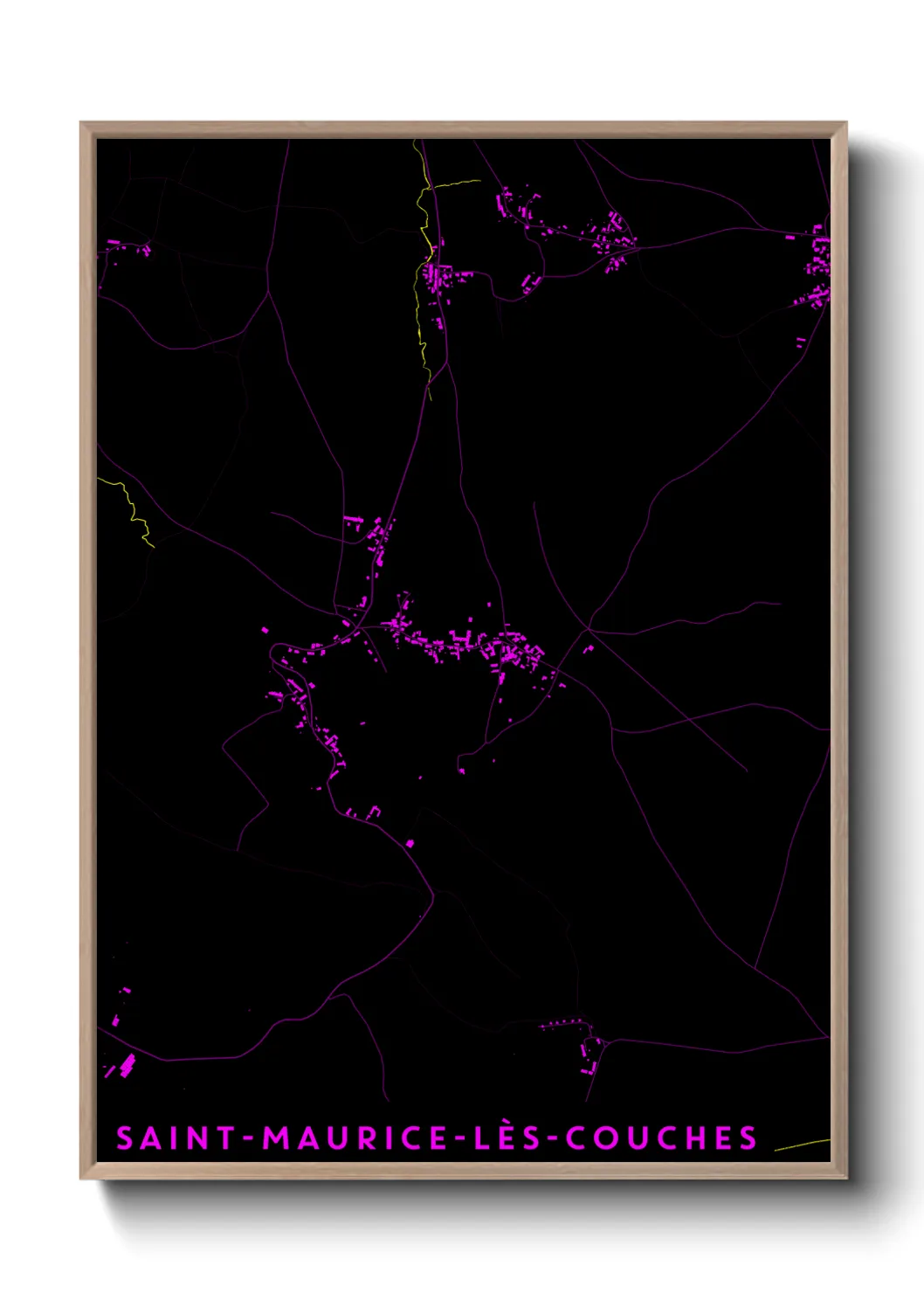 Une affiche de carte sur Saint-Maurice-lès-Couches