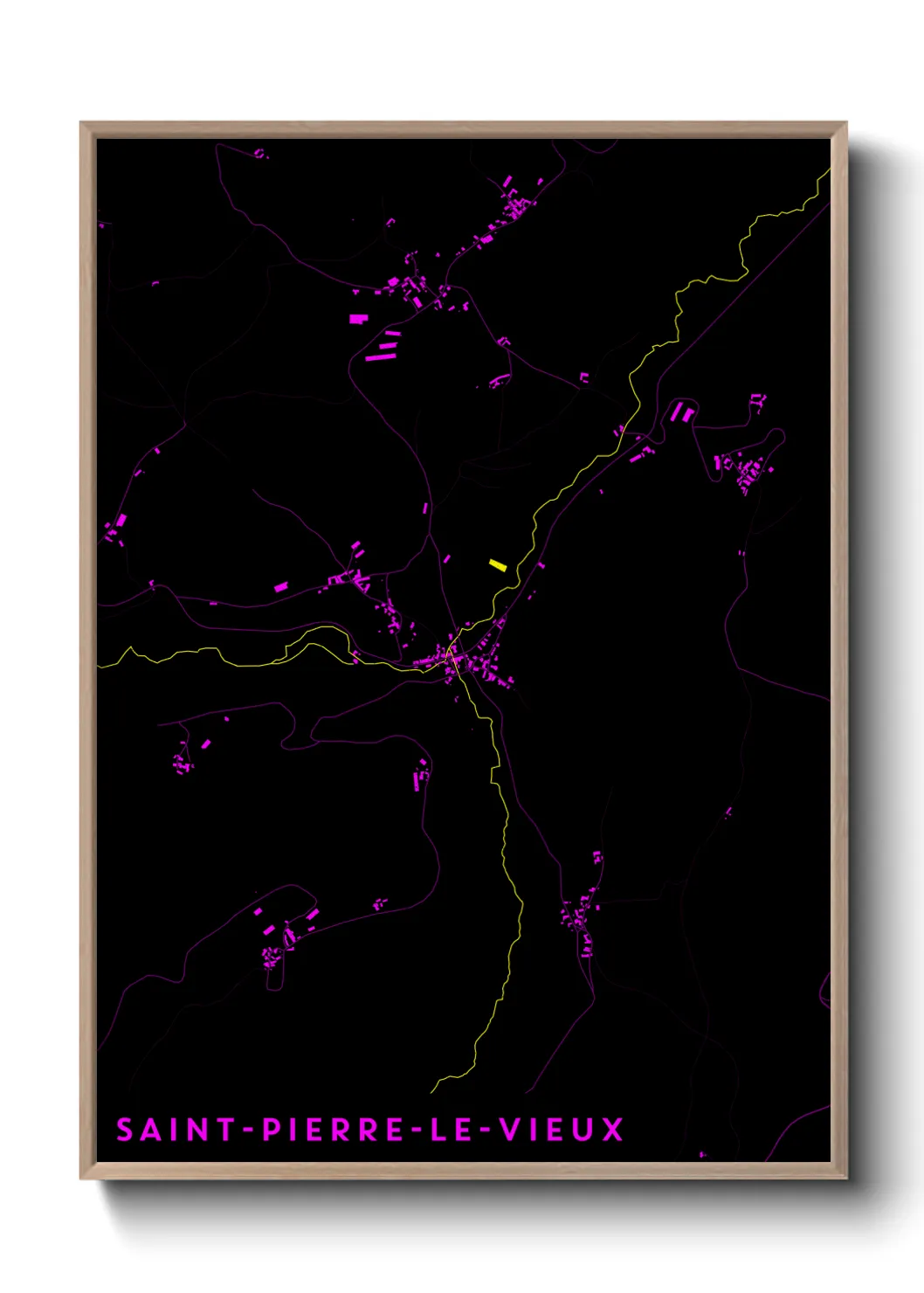 Une affiche de carte sur Saint-Pierre-le-Vieux