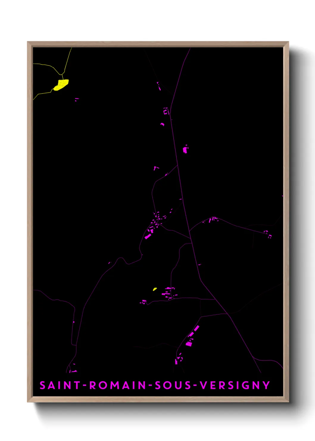 Une affiche de carte sur Saint-Romain-sous-Versigny