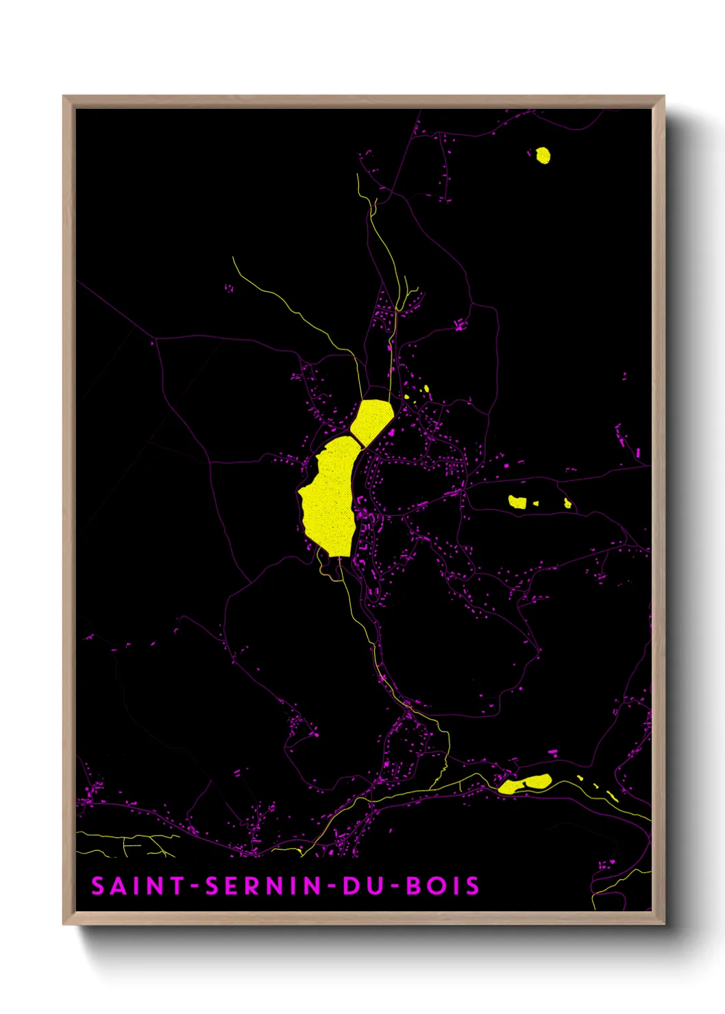 Une affiche de carte sur Saint-Sernin-du-Bois