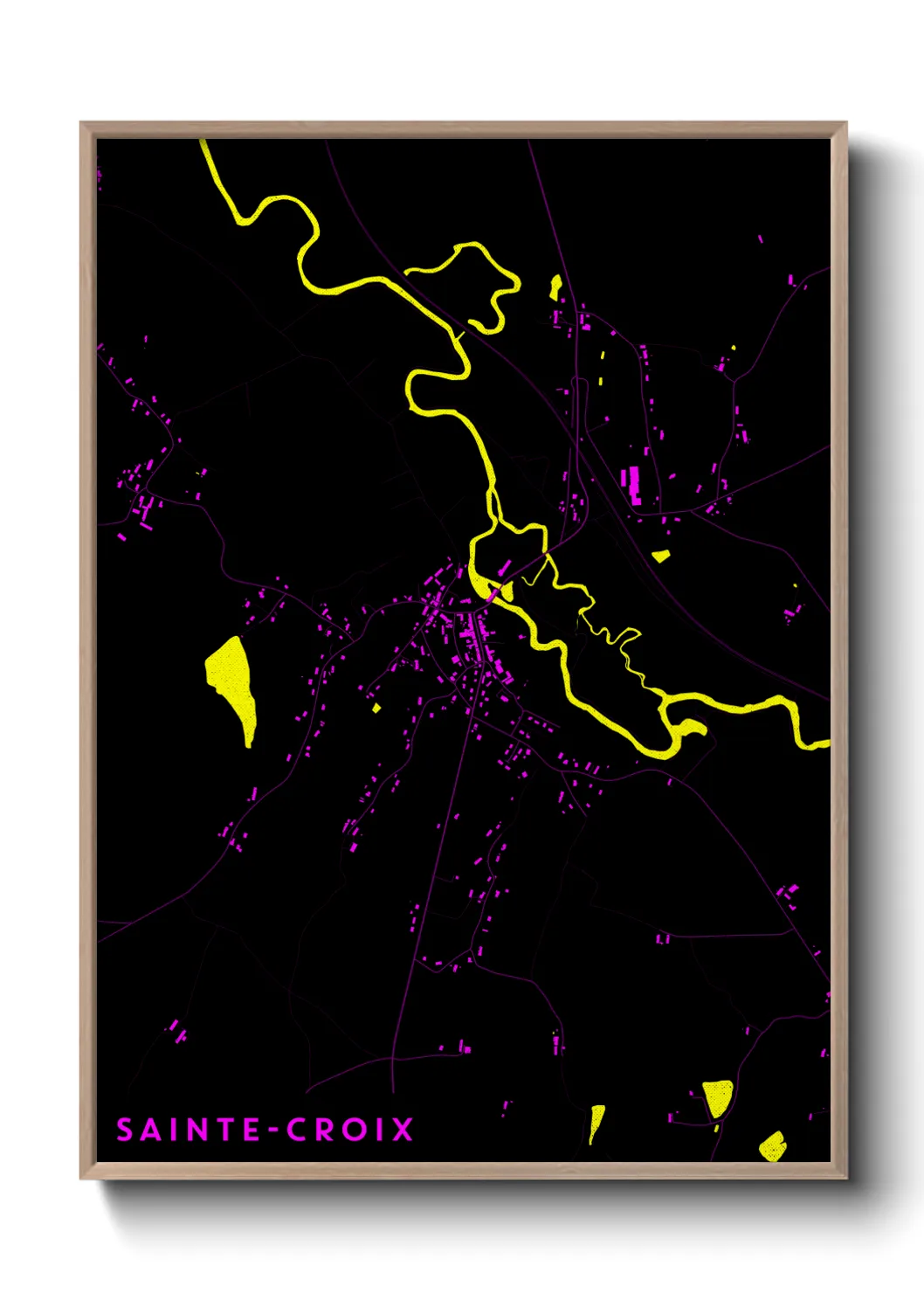 Une affiche de carte sur Sainte-Croix