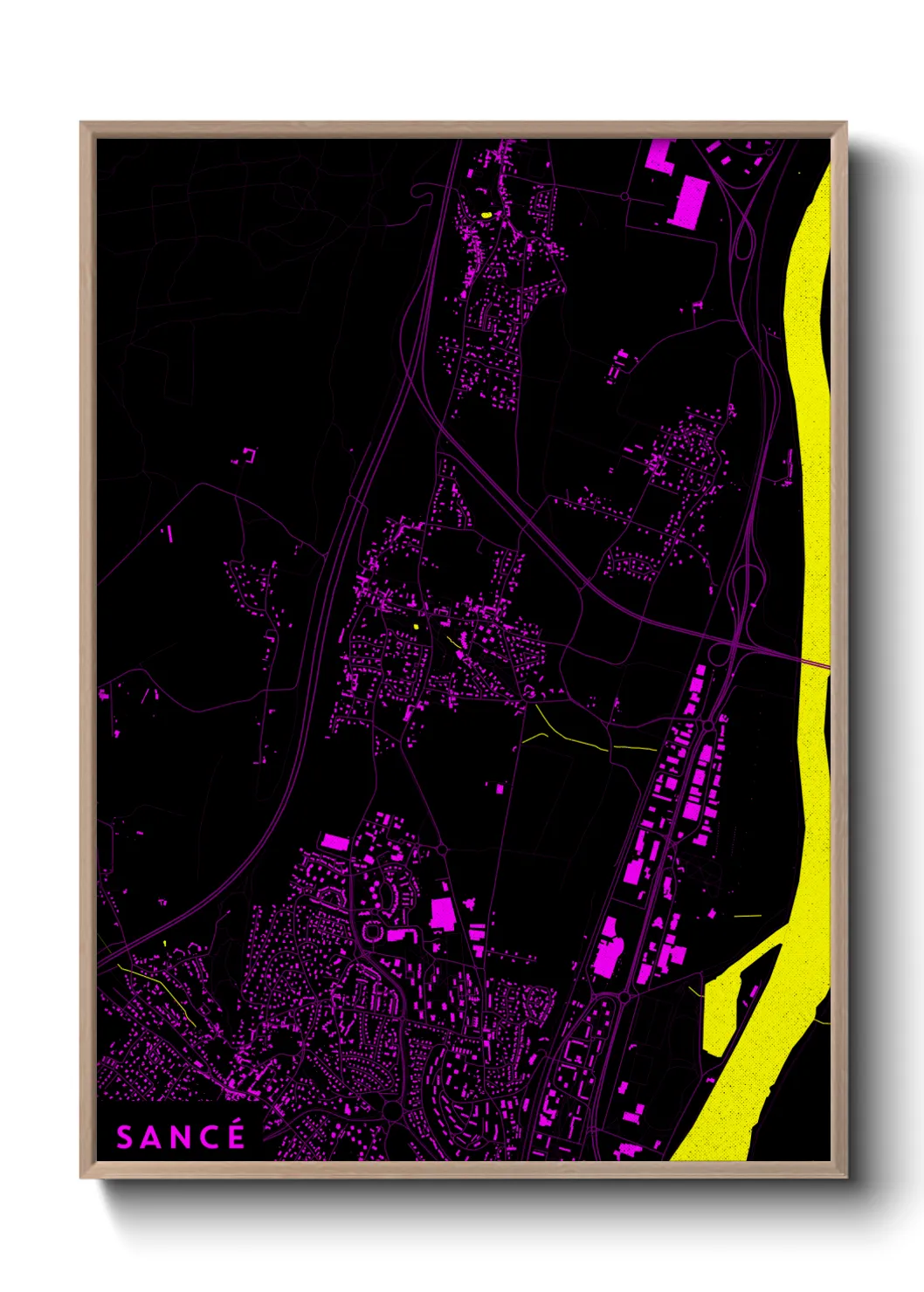 Une affiche de carte sur Sancé