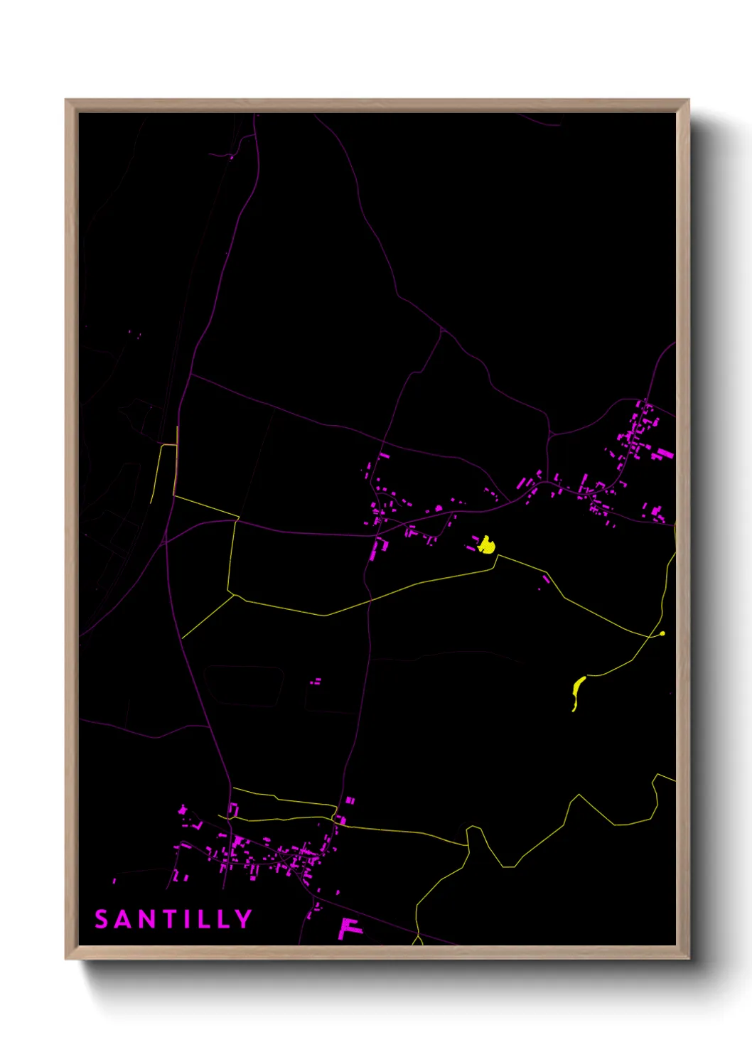 Une affiche de carte sur Santilly