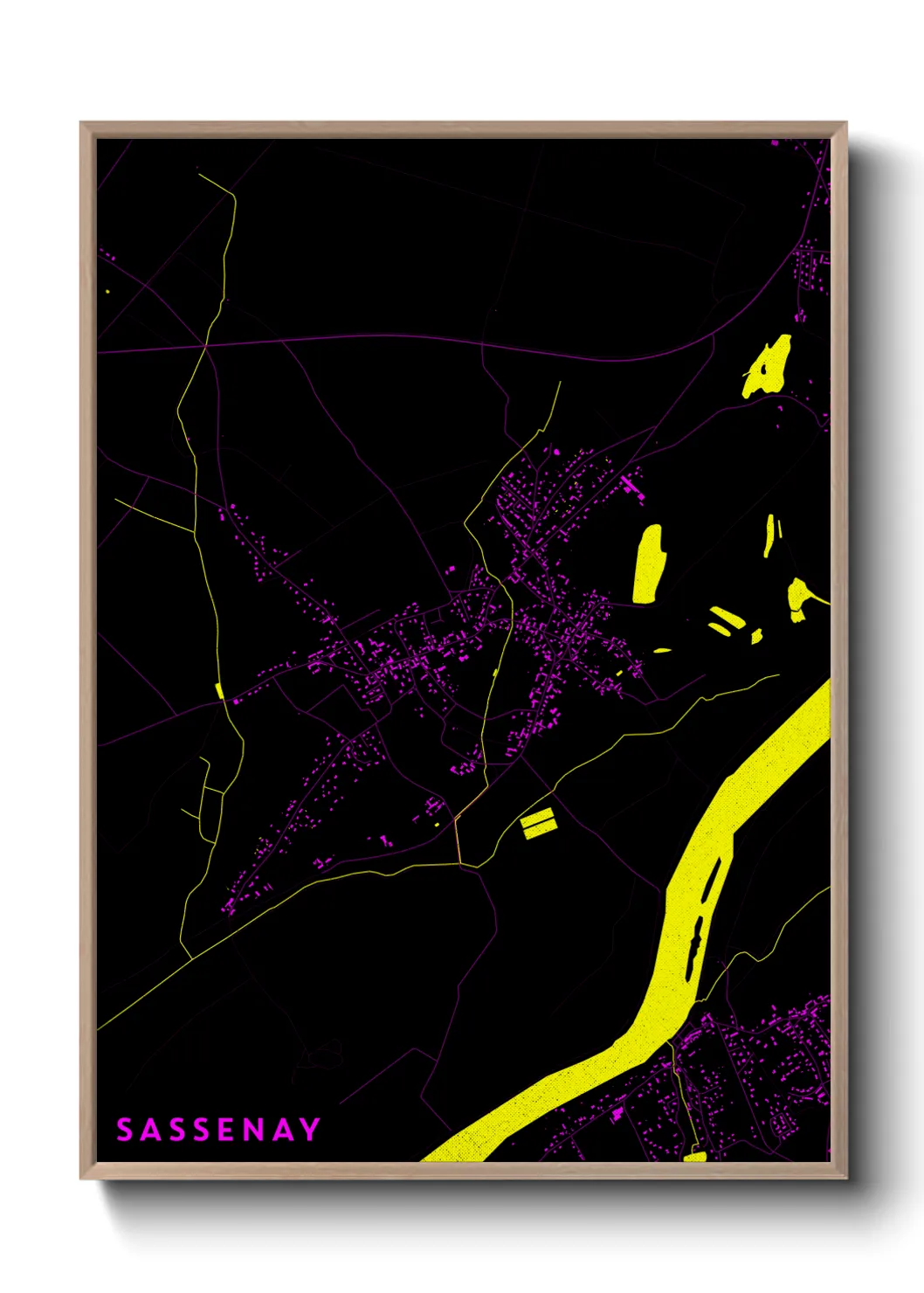 Une affiche de carte sur Sassenay
